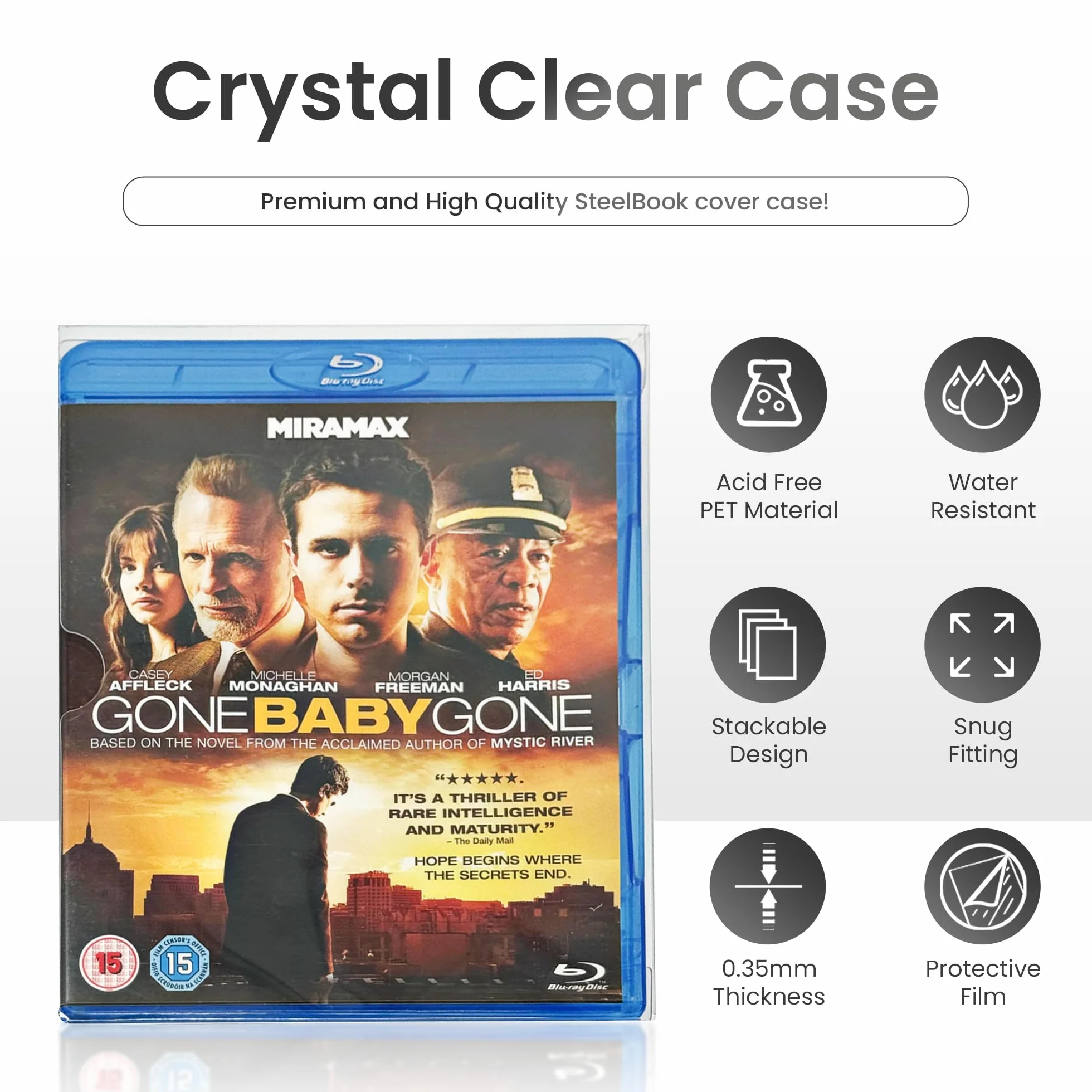 Housses de protection PET transparent 0,35 mm pour Blu-Ray Steelbook Lot de 10
