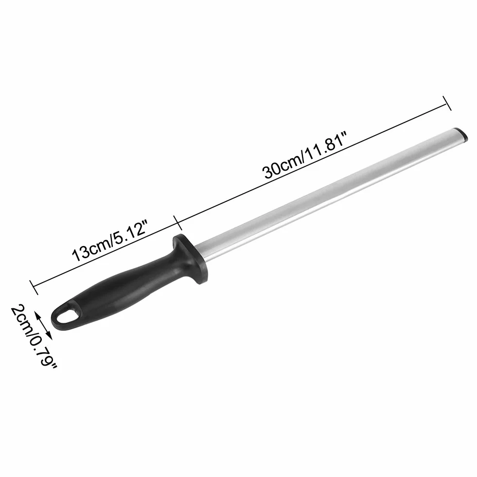 Fusil à Aiguiser Diamant Grain 30 cm, Aiguiseur de couteaux en acier 600 grains Aiguiseur à Couteaux Diamant Bâton à aiguiser affiloir avec poignée pour la cuisine et la chasse