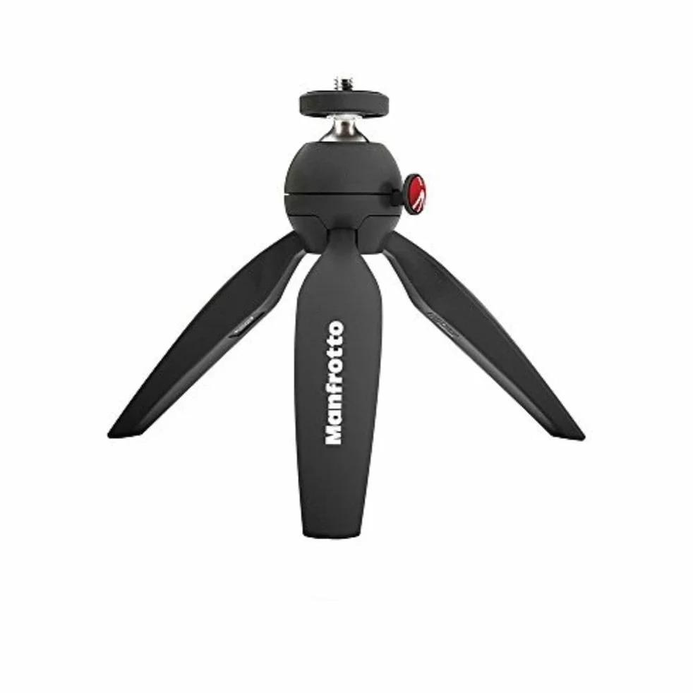 Manfrotto MTPIXIMII-B, mini statyw PIXI z uchwytem do kompaktowych kamer systemowych, wyprodukowany we Włoszech, do lustrzanek cyfrowych, lustrzanek, wideo, kompaktowych rozmiarów, technopolimeru i aluminium, czarny