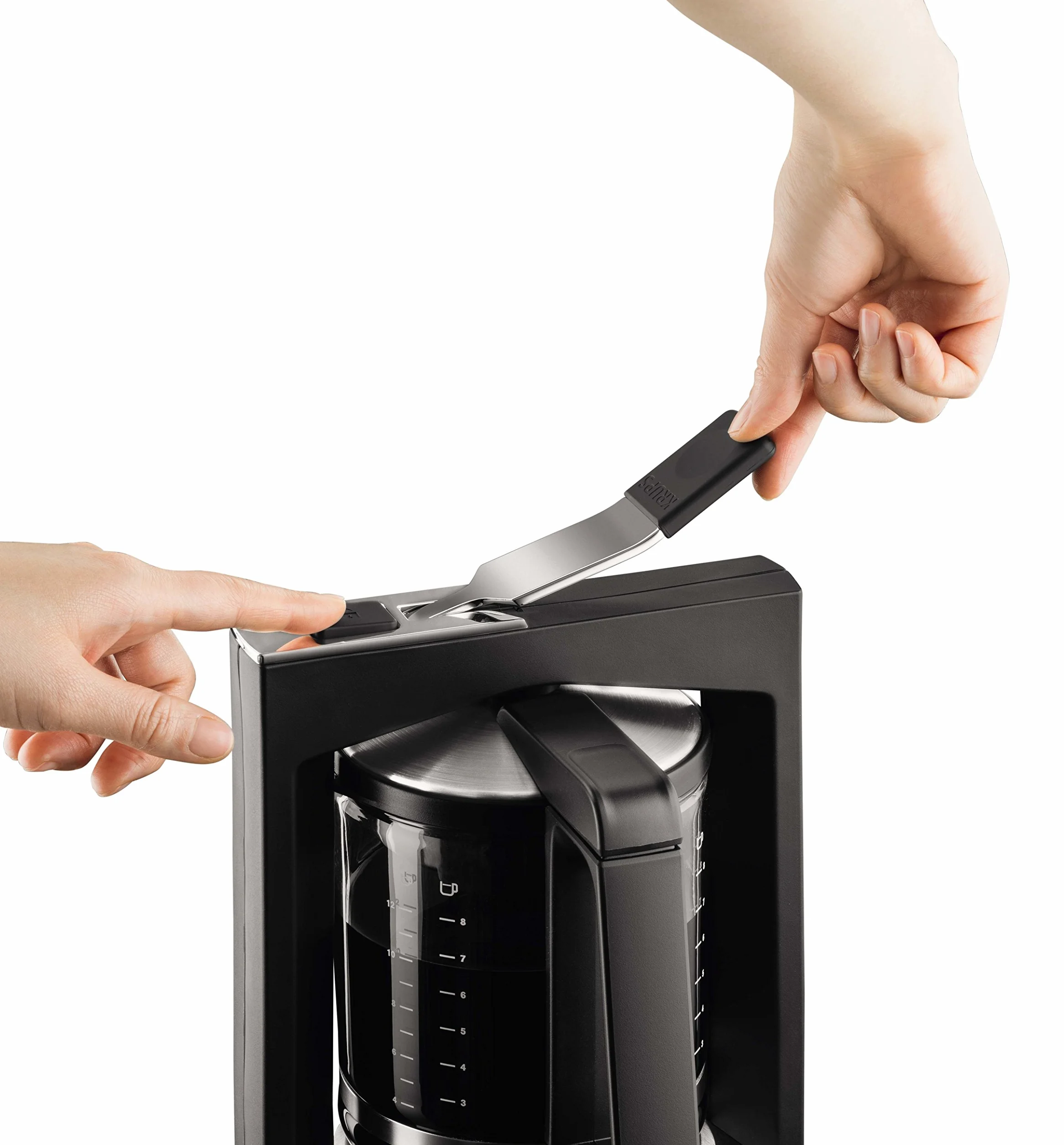 Krups Cafetière à filtre KM468910 T8 | 850 watts | Arrêt automatique | 8 à 12 tasses | Interrupteur marche/arrêt éclairé | noir