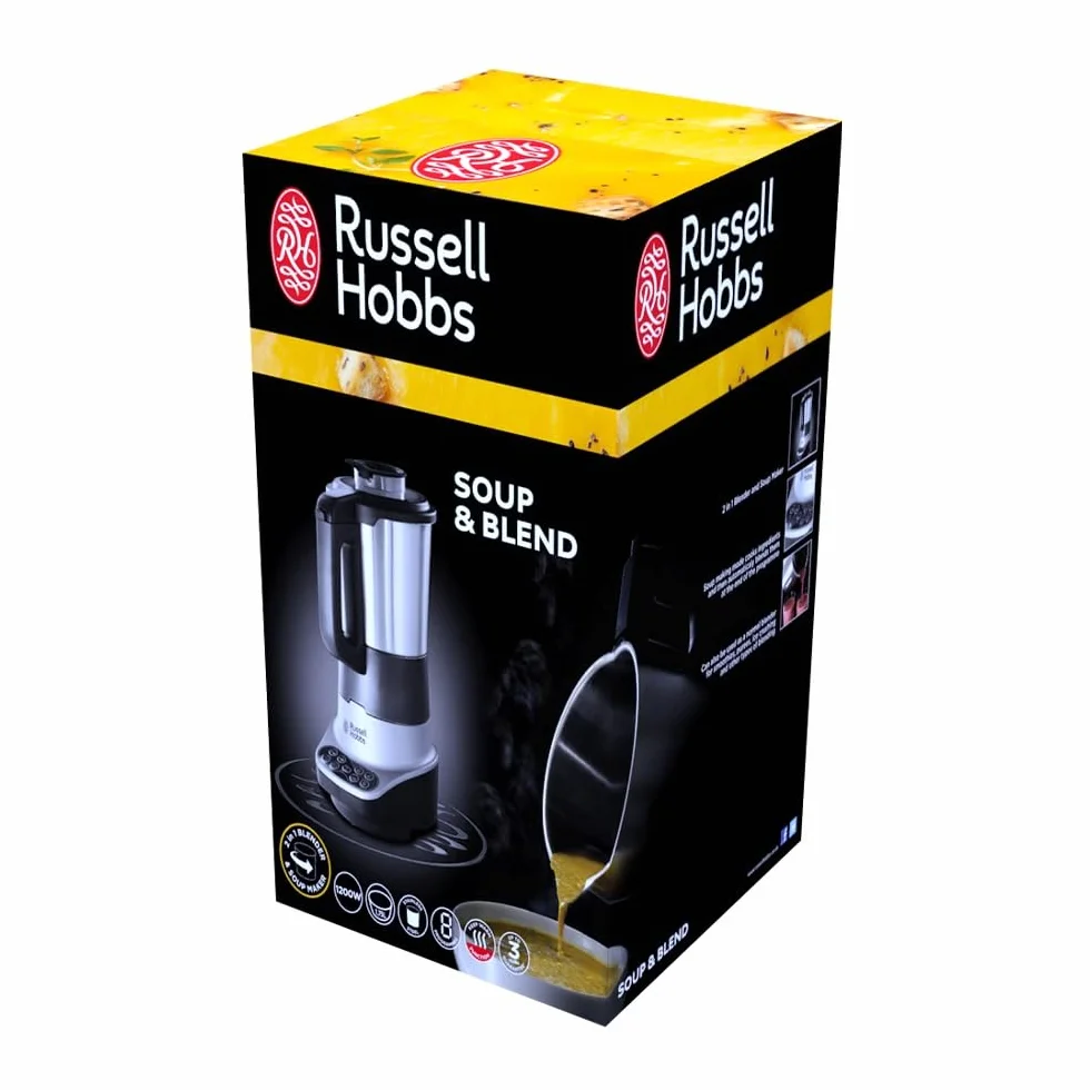 Russell Hobbs Blender chauffant [8 programmes automatiques] Blend (Cuiseur vapeur, 1,75L, smoothie, aliments pour bébés, velouté, soupe, double paroi et vérouillage, maintien au chaud 1h) 21480-56