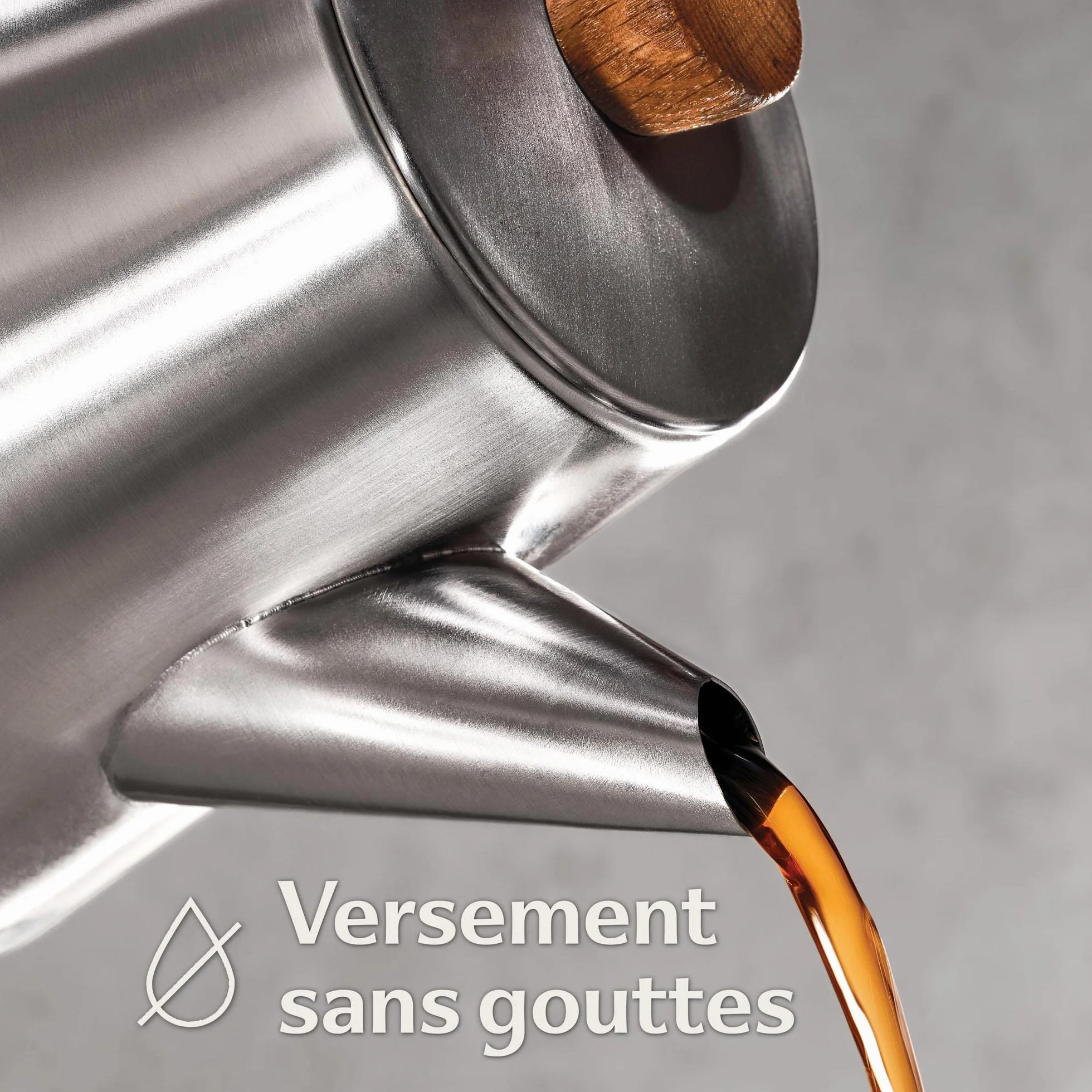 Cosumy Théière avec Filtre et Sous-Verres 1,2 litre - Bouilloire Pour induction et autres plaques de cuisson - Acier Inoxydable et Bois FSC