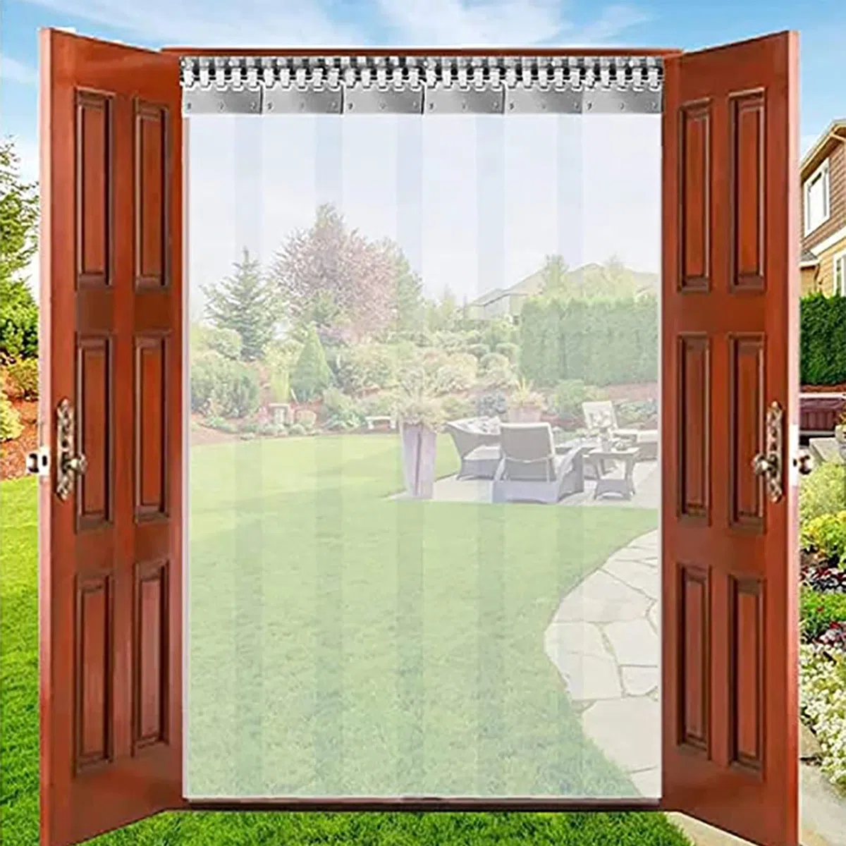 Rideaux À Lamelles Transparent Rideau Industriel À Lanières Réduction de Bruit Peut Être Personnalisé, for Entrées D'escalier, Grands Centres Commerciaux(1.6mm,1.2Mx2.3M)