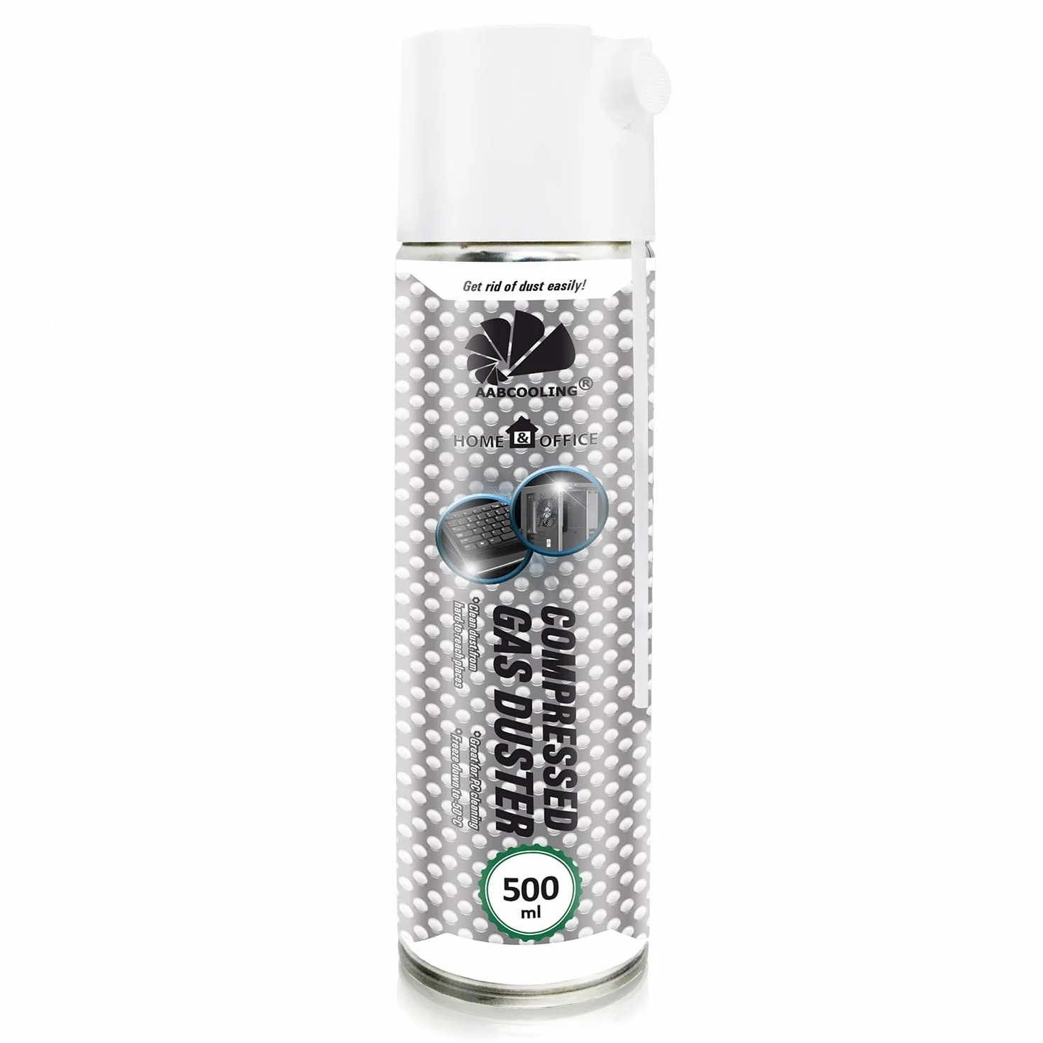 AABCOOLING Home&Office Compressed Gas Duster 500ml - Sprężony Gaz, Sprężone Powietrze do Wyposażenia Komputerowego, Puszka, Spray do Czyszczenia Komputera, Klawiatury, Laptopa, Sprzętu Biurowego, PC