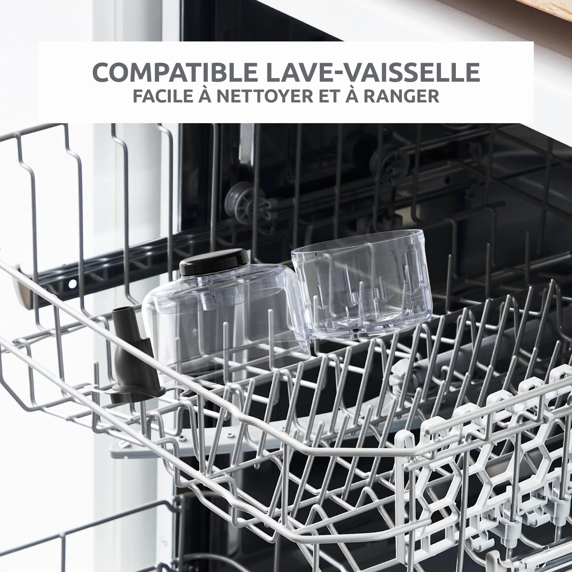 Moulinex Hachoir électrique, 1000 W, Hache, Mixe, Viande, Légumes, Herbes, Ails, Oignons, Fruits secs, Fabriqué en France, La Moulinette, Blanc DPA141