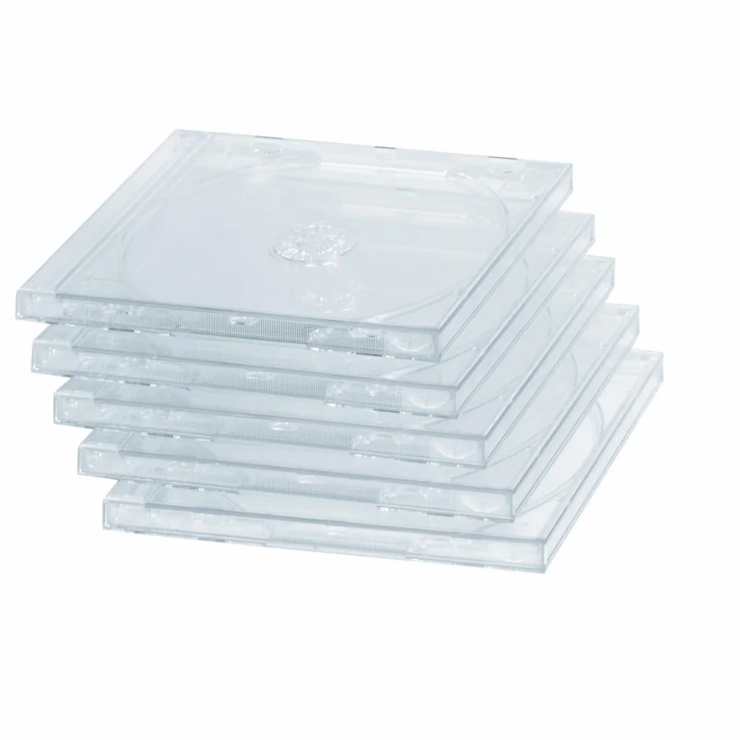 Hama Opakowanie na płyty CD-BOX (etui, pudełko, do przechowywania 5 sztuk, 12,4x14,1,04 cm do płyt na płytę) przezroczyste