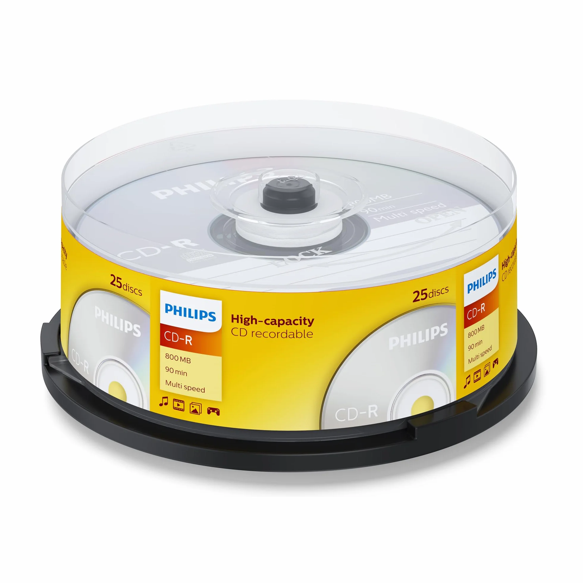 Philips CD-R 800 Mo 90 Minutes Cake Box 25 pièces