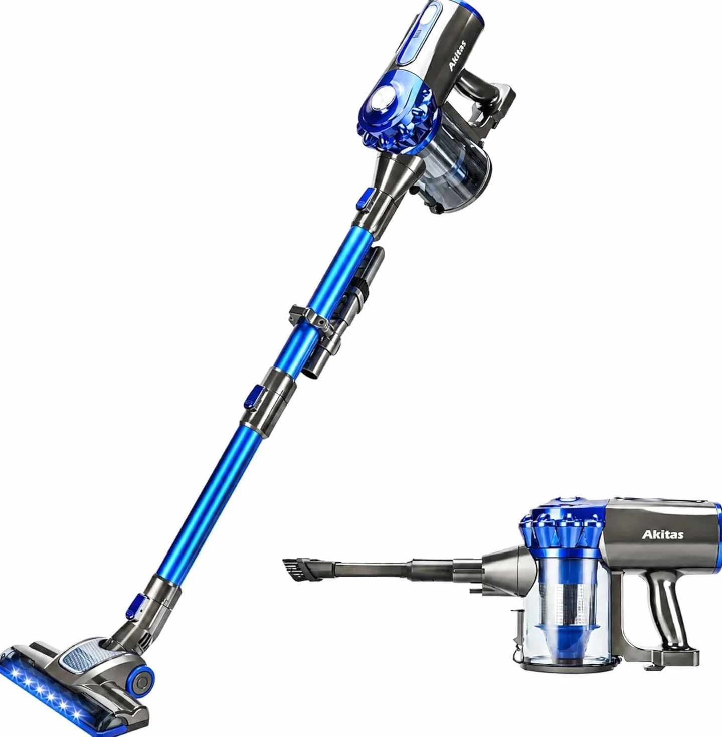 Akitas V8 Aspirateur Balai sans Fil 3en1 à Main et Vertical Léger 22,2V 150 W Batterie Lithium Rechargeable pour Sol, Tapis, Poils d'animaux