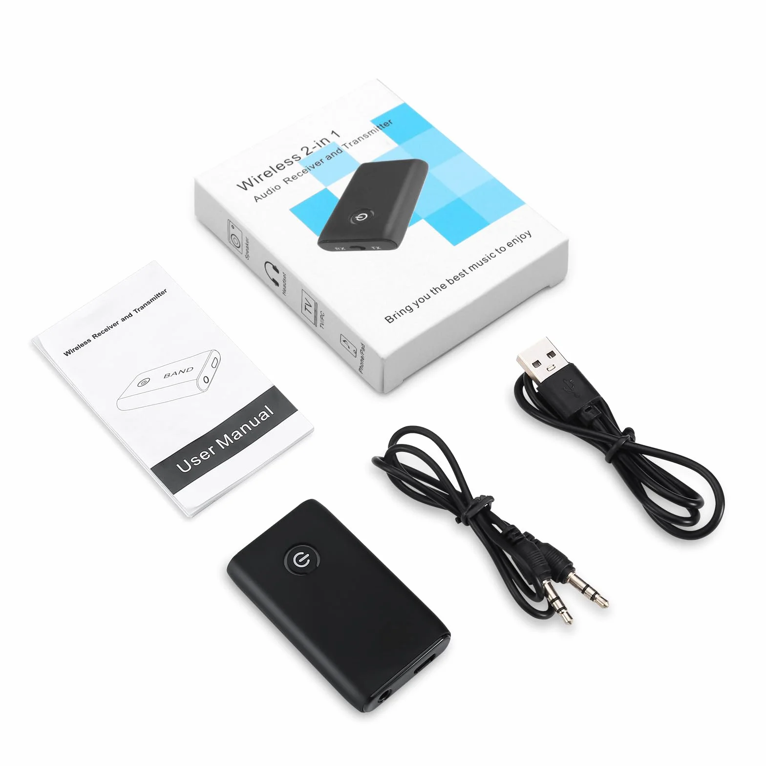 Nadajnik odbiornika Bluetooth, bezprzewodowy przenośny adapter Bluetooth 5.0, odbiornik nadajnik Bluetooth, odbiornik Bluetooth 2 w 1 do telewizora PC Słuchawki stereo