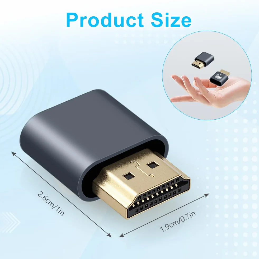 AXFEE Wtyczka HDMI Dummy, 1 szt. 4K@60Hz 3840x2160 Monitor Wirtualny, Przenośny Bezprzewodowy Emulator HDMI, Adapter USB-C na HDMI do Notebooka, Projektora, Telewizora, Komputera, Monitora