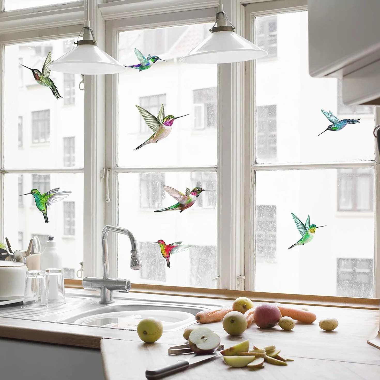Autocollants Fenêtre Colibri 8 pièces Anti Collision Oiseaux
