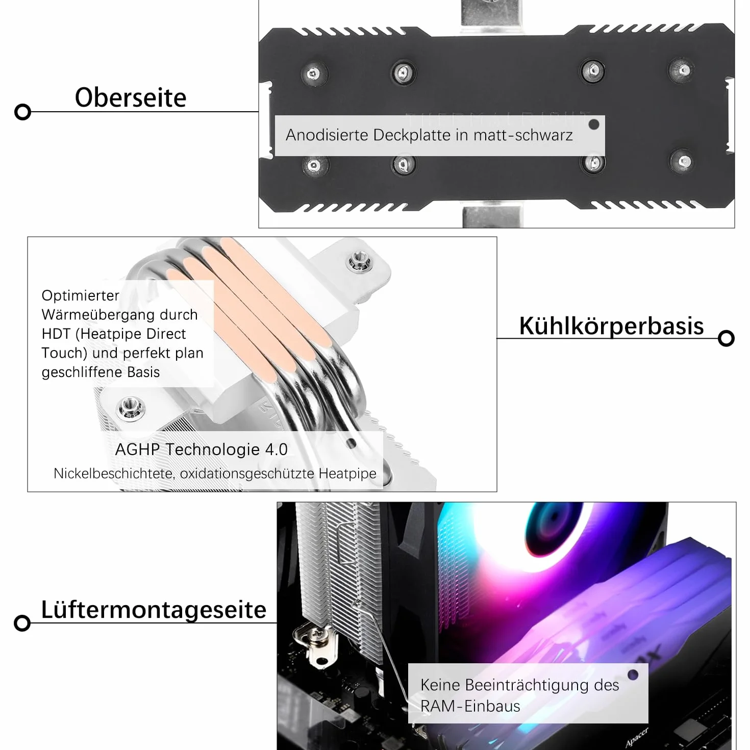 TR-Thermalright Assassin X 120R SE ARGB Chłodnica CPU - 4 rury cieplne, Cichy wentylator 120 mm, dla AMD AM4 AM5, Intel LGA1851/1700/115x/1200, chłodnica PC
