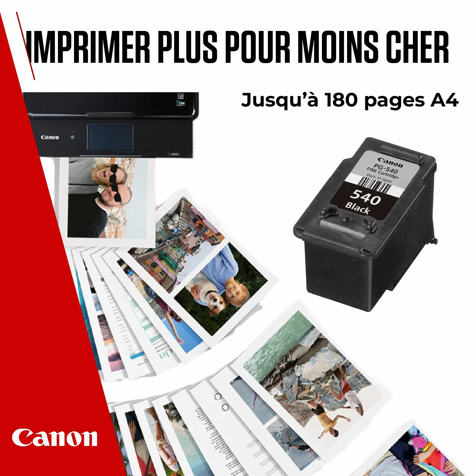 Canon PG-540 Cartouche d'encre d'origine Noire 180 Pages A4