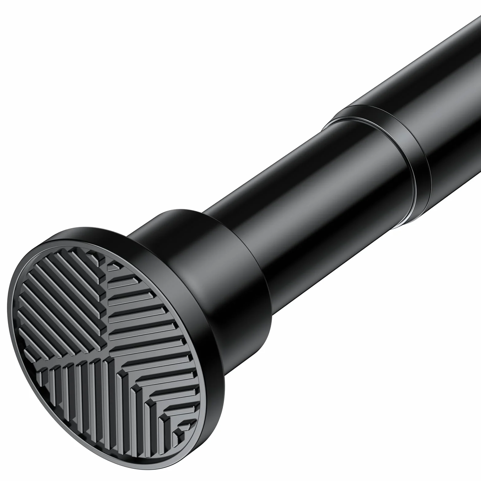 Tringle Rideau Sans Percage Extensible 71-160 cm Diamètre 25 mm Inox Noir pour Salle de Bain Fenêtre Porte Penderie