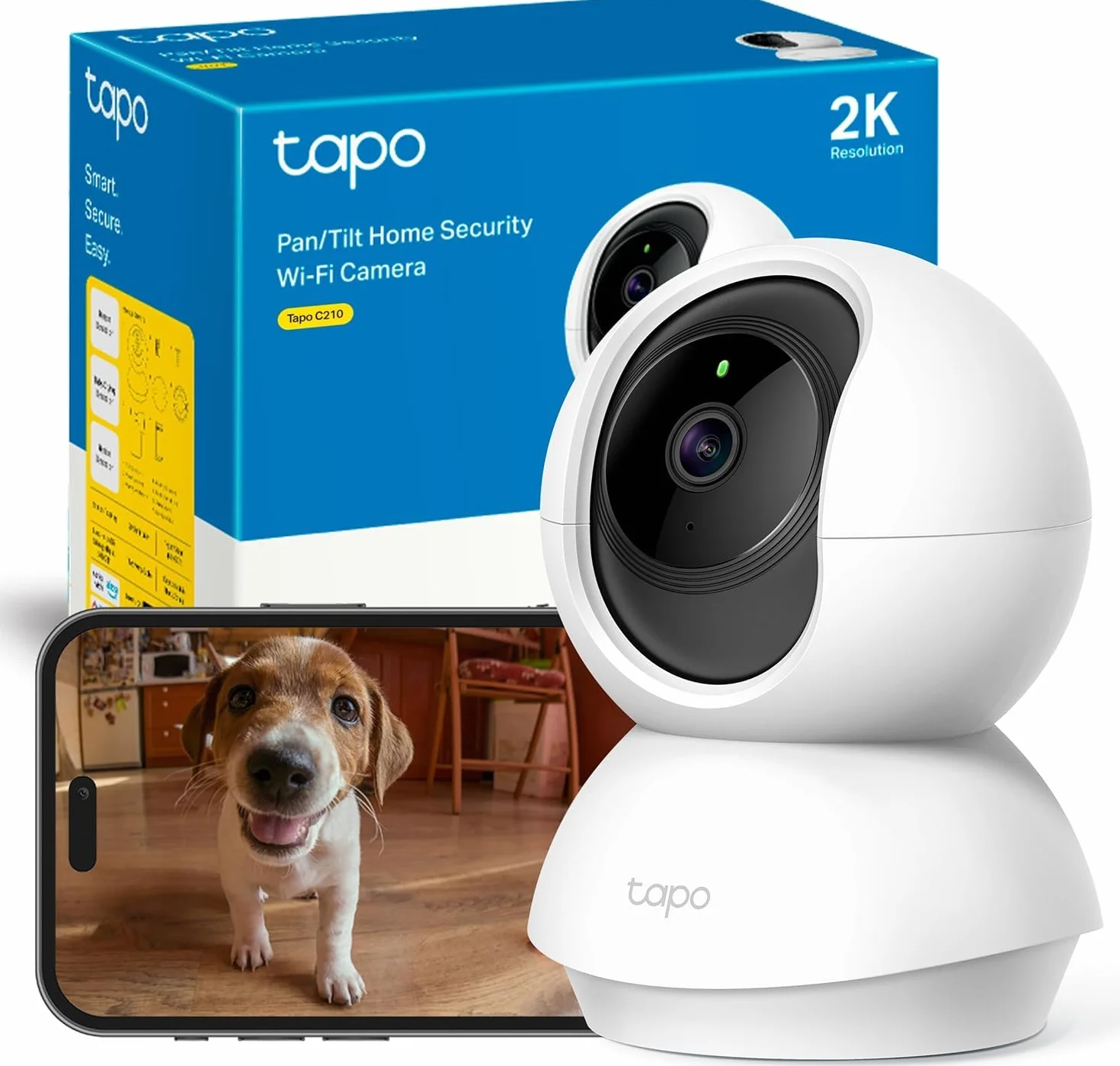 TP-Link Tapo C210 | Obrotowa kamera Wi-Fi 3MP | Pan/Tilt | Detekcja ruchu | Tryb nocny | Dwukierunkowe audio | Obsługa microSD do 256 GB | Kompatybilna z Alexa i Google Home