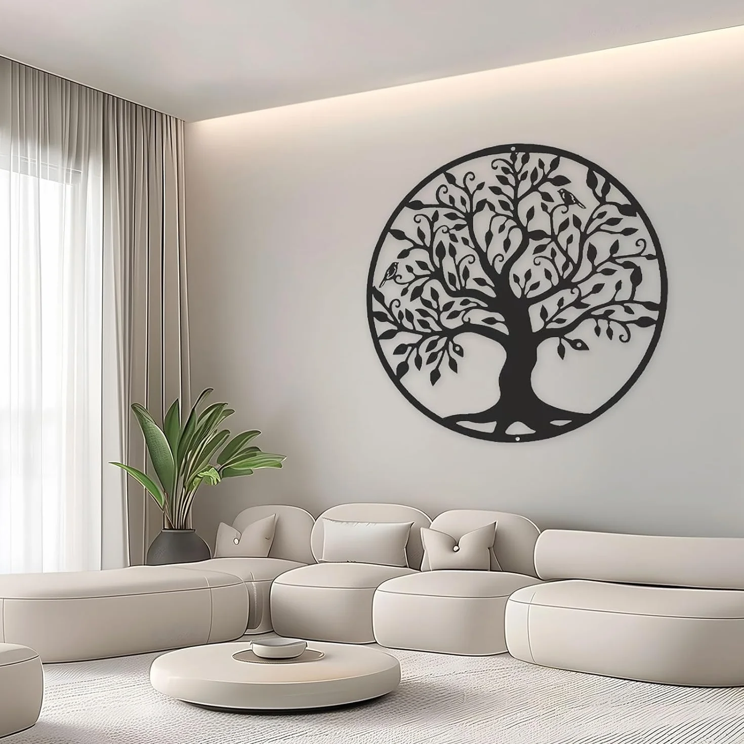Grande décoration murale arbre de vie en métal 60 cm à suspendre RPixc