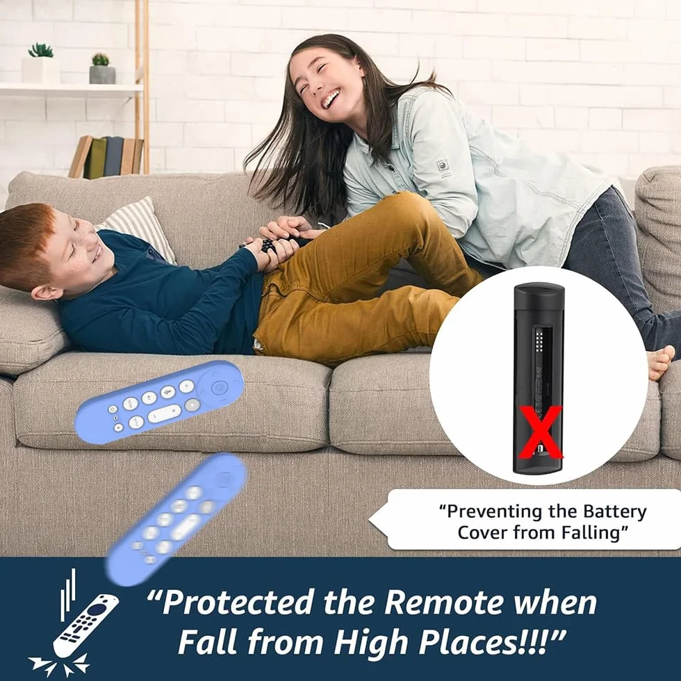 Boîtier de Télécommande Silicone pour Google TV Streamer 4K 2024 Voice Remote, Coque Antidérapante