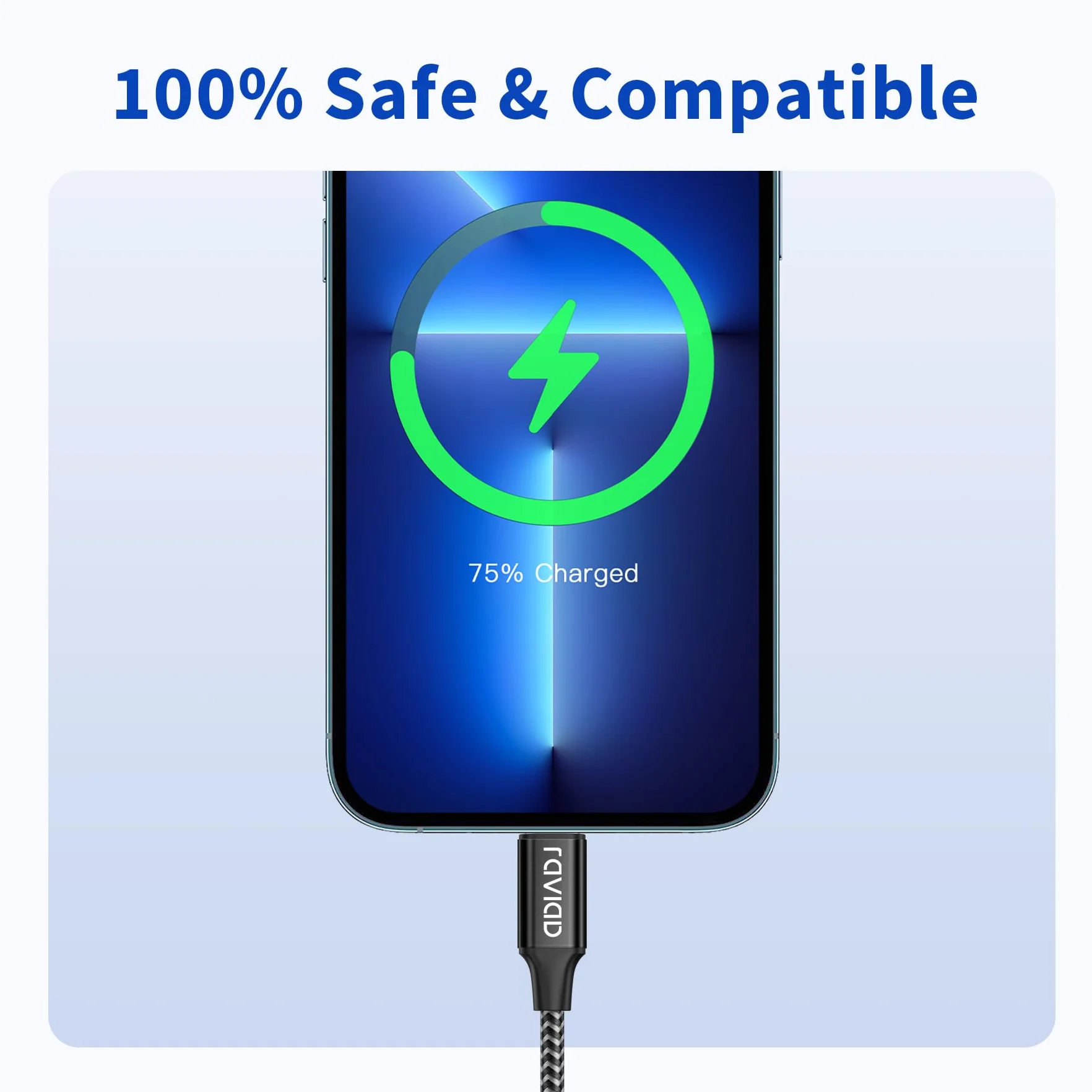 RAVIAD Câble iPhone Chargeur 1M MFi Certifié Lightning Nylon Tressé Résistant Charge Rapide pour iPhone 13 12 11 Pro Max XR XS X 8 7 6s SE
