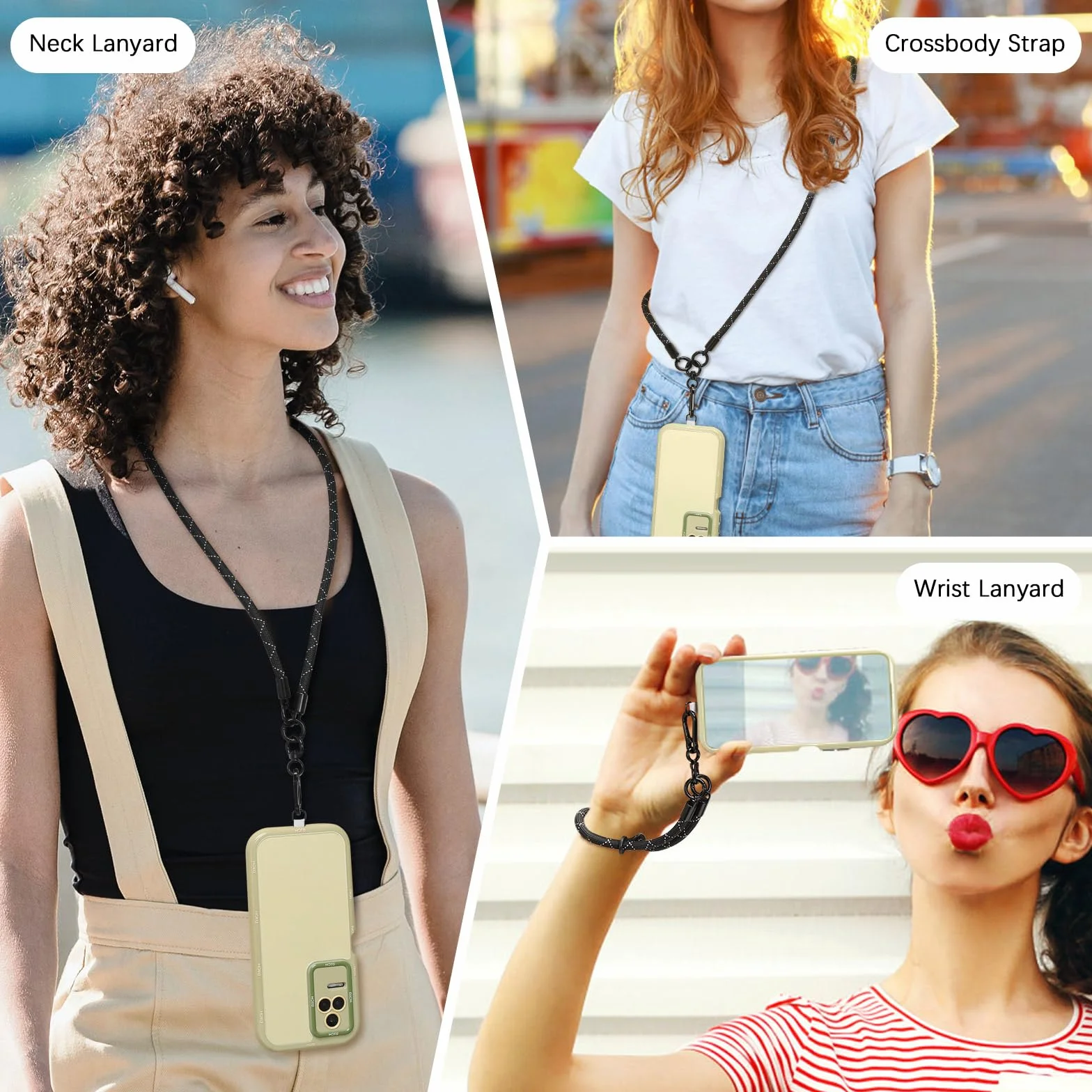 MoKo Smycz do telefonu crossbody, regulowana smycz do telefonu komórkowego