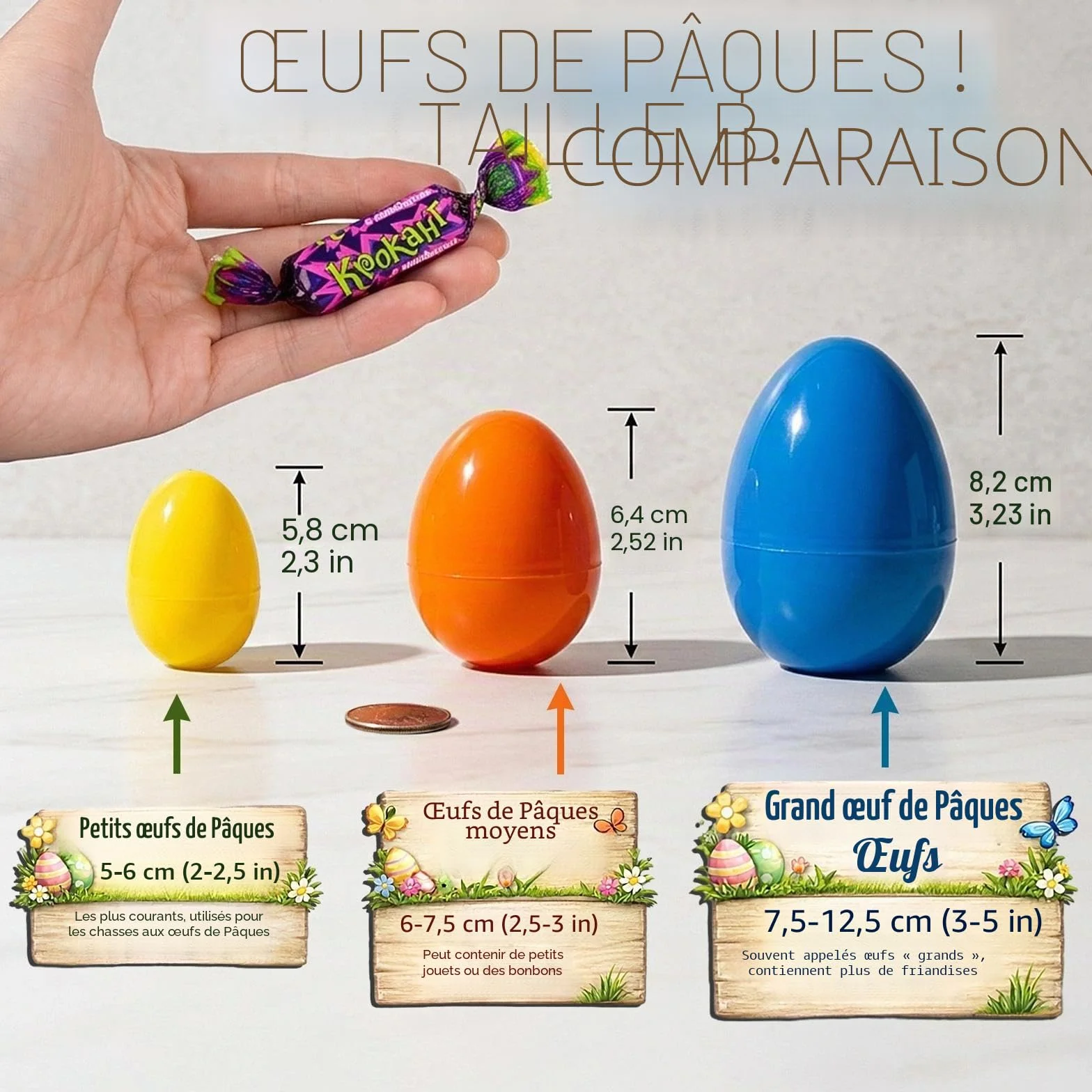 Taspire Lot de 50 Œufs de Pâques en Plastique 6.4 cm