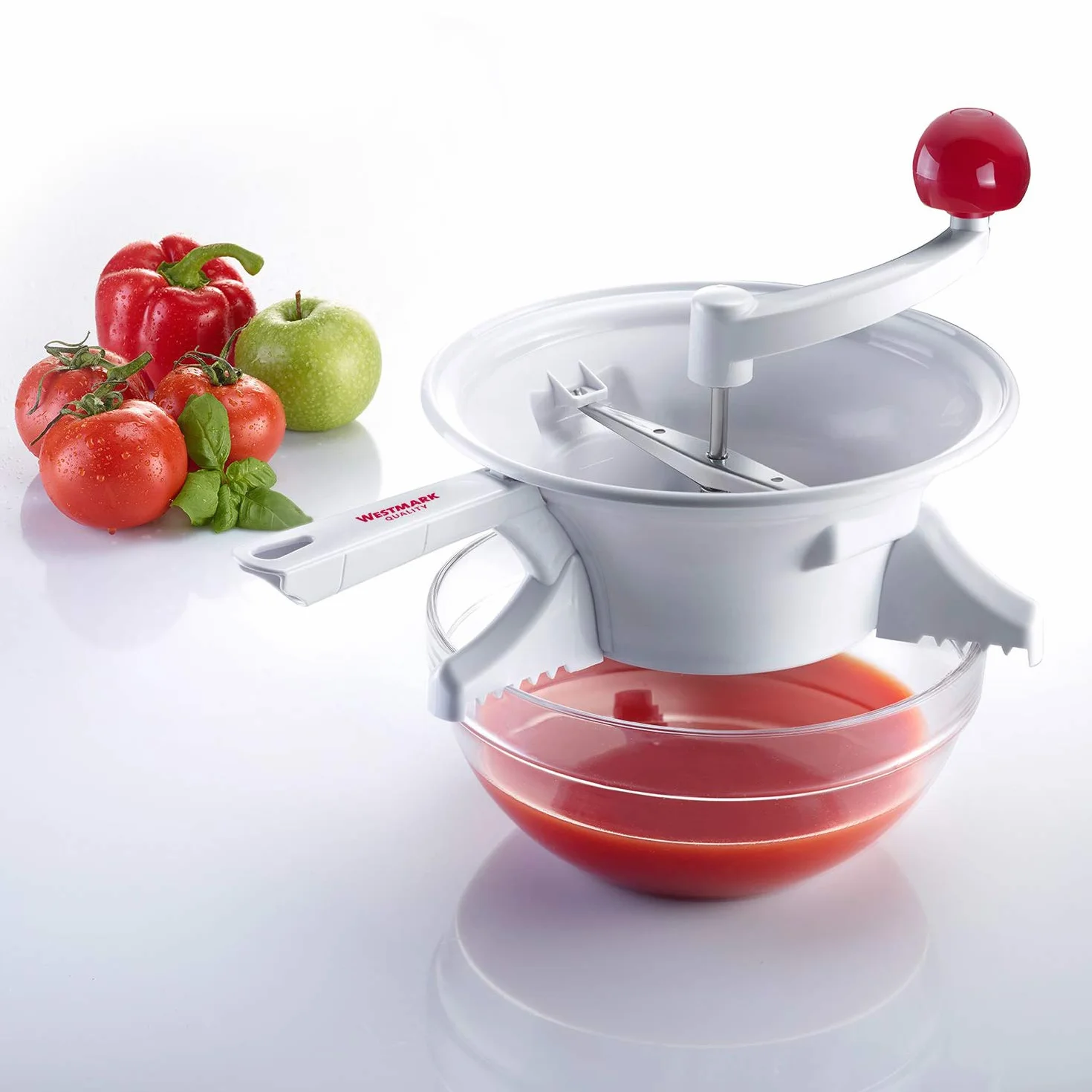 Westmark Moulin à Légumes 23 cm Plastique Acier Inoxydable Blanc Rouge