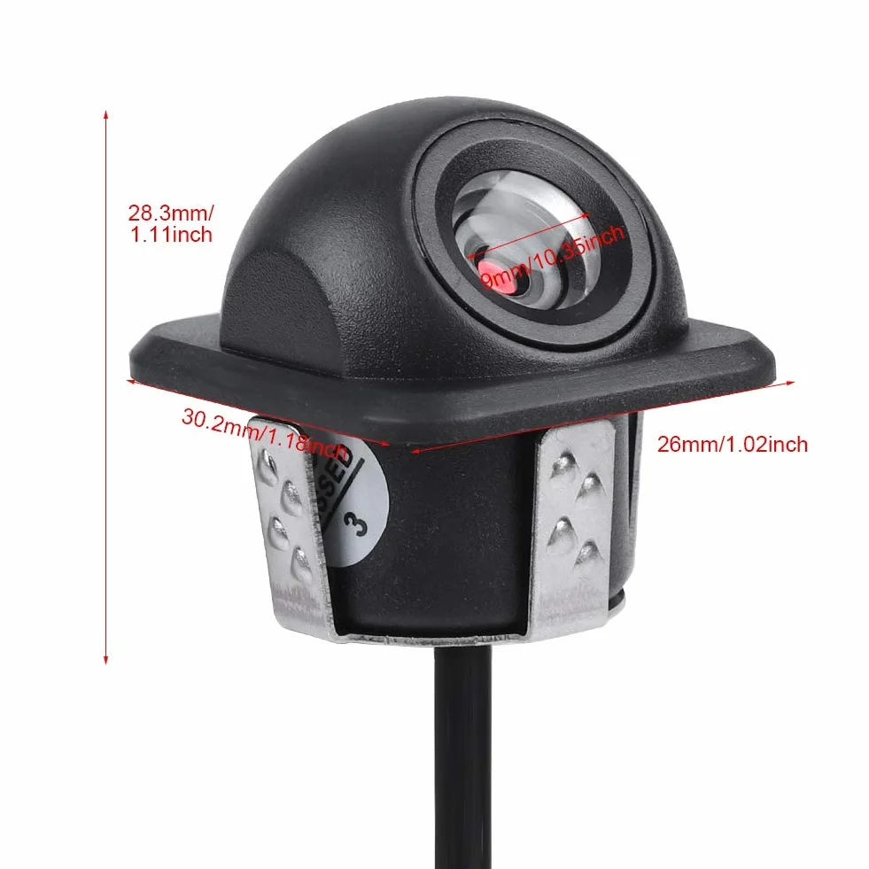 BuyWeek Kamera cofania do samochodu, kamera zapasowa, 12 V, 170°, HD, wodoszczelna kamera noktowizyjna do kamperów i ciężarówek
