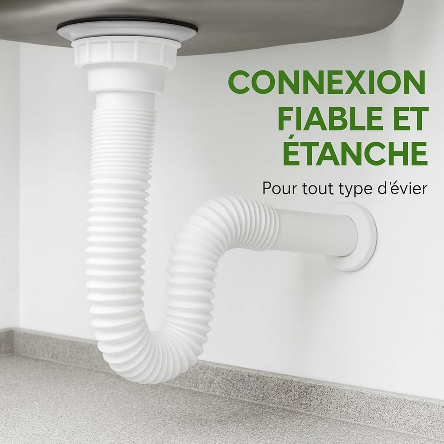 Siphon lavabo universel 32/40 mm réglable extensible adaptateur inclus