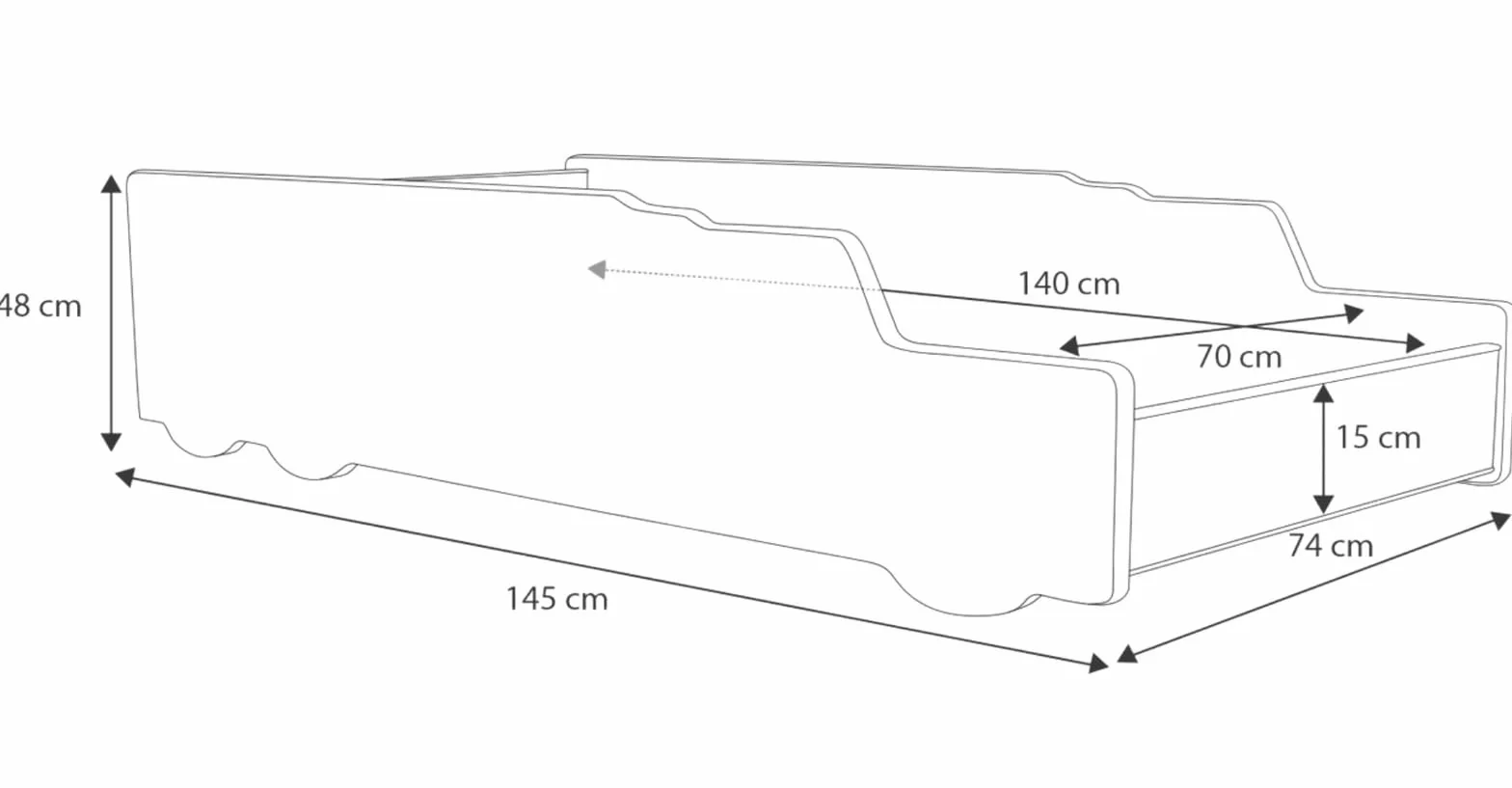 KOBI Lit Enfant Camion de Pompier 140x70