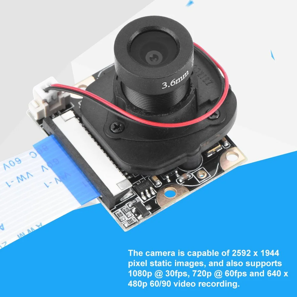 Topiky Mini Kamera na Podczerwień 5 MP - Ręczna Kamera Noktowizyjna z Regulacją Długości Ostrości, HD OV5647 1080p z 2 Diodami LED