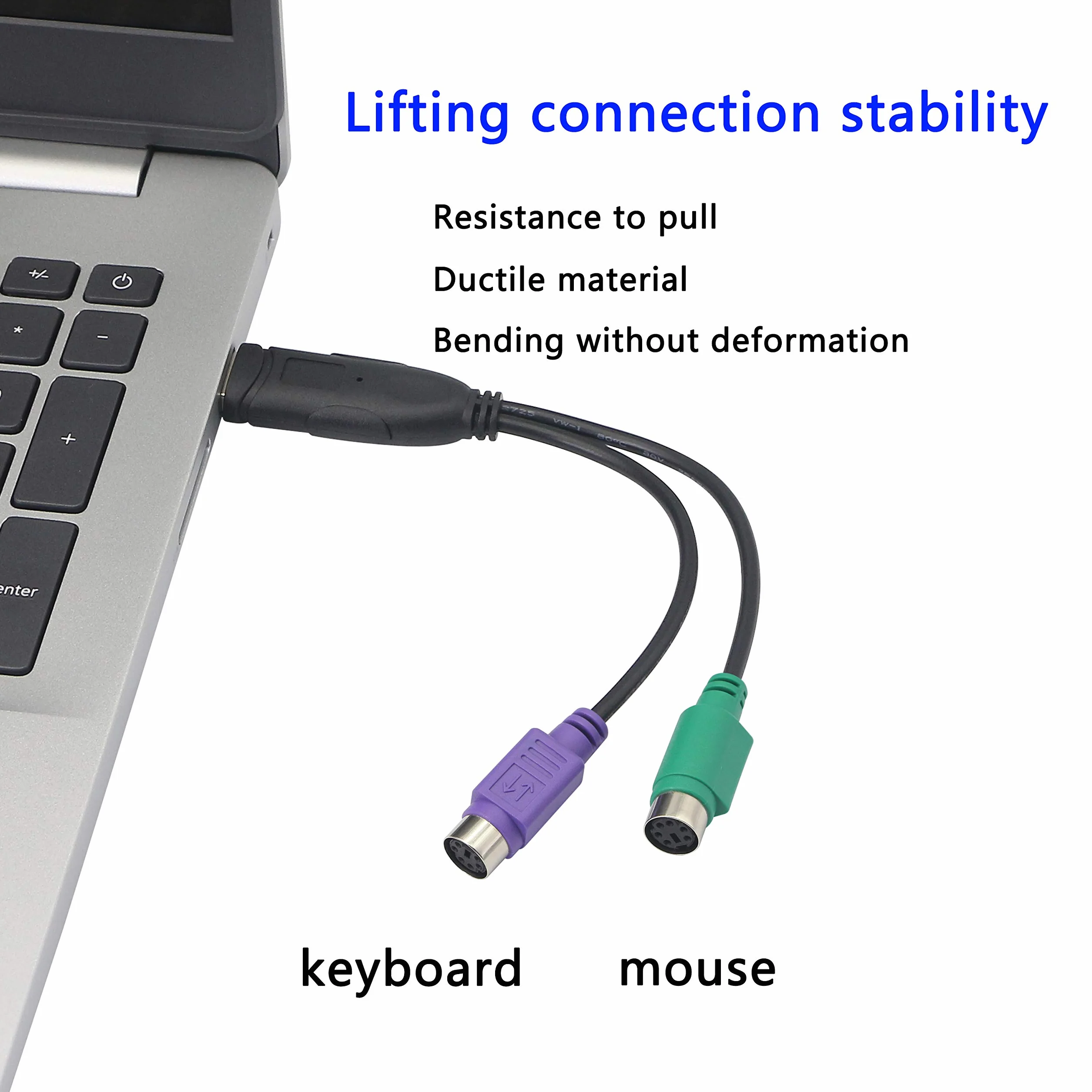 HONGLEI Adaptateur USB vers PS2, convertisseur clavier souris Plug and Play