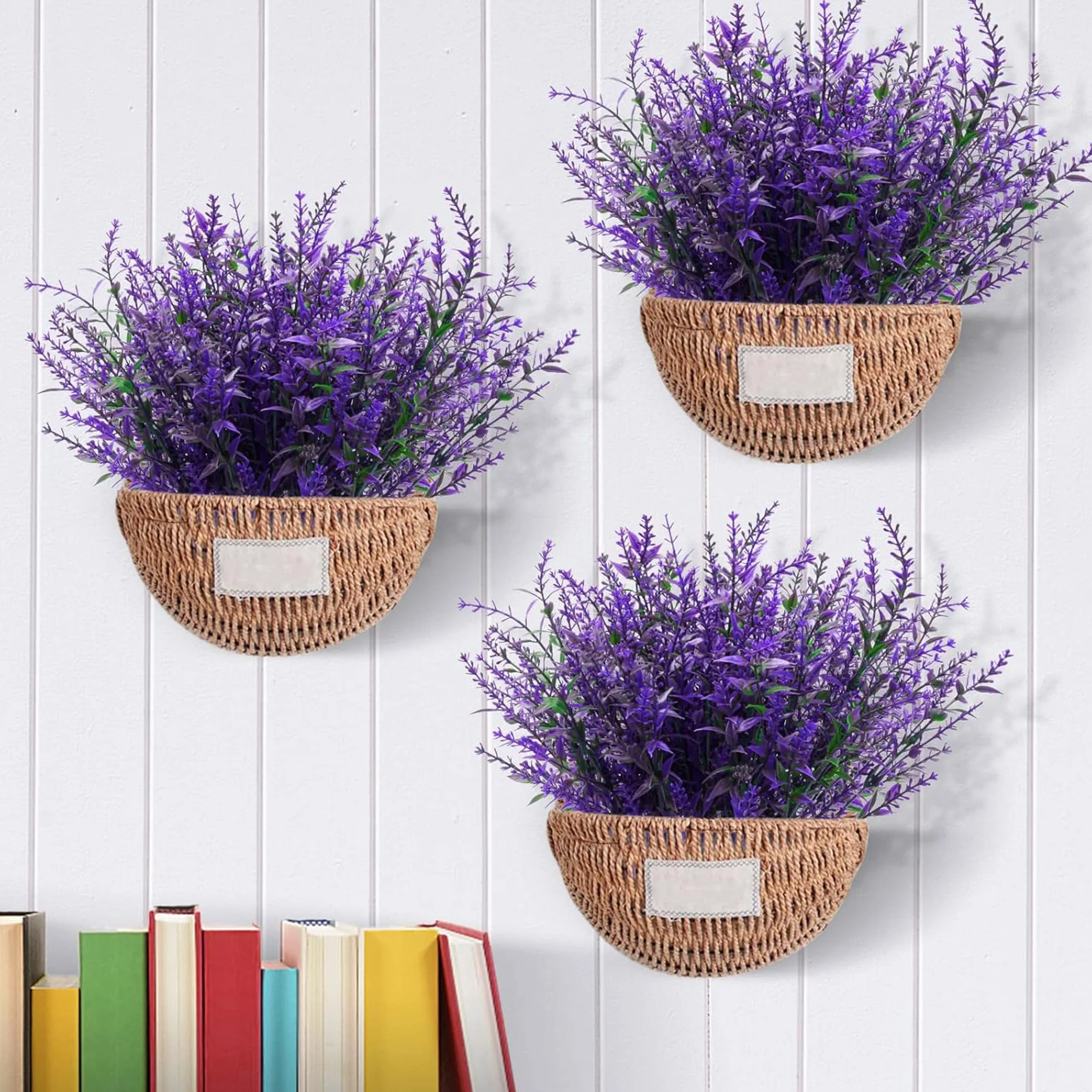 Lavande Fleurs Artificielles Résistantes à UV, Fausses Fleurs en Plastique pour Décoration Extérieur Jardin Violet 16 Pièces