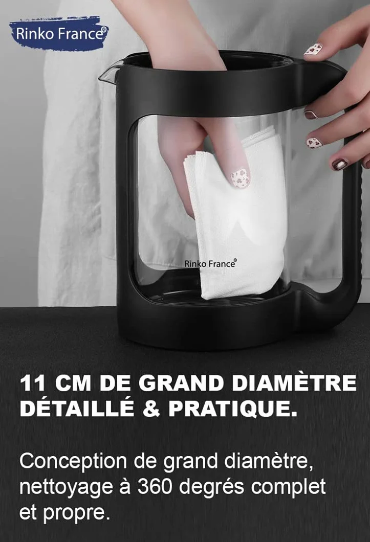 Carafe d'Eau 1,5 L avec 50 Perles de Céramique EM 100% Purification Naturelle de l'eau Potable| Billes Argile Filtrante Anti Calcaire, Chlore avec Pince en Bambou et E-Book offert