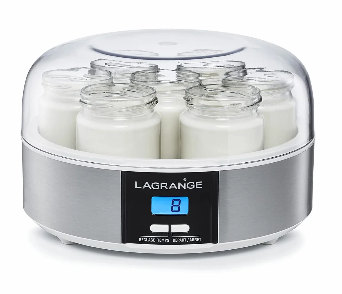 LAGRANGE, Yaourtière, 7 pots en verre, 1L, programmable 15h, arrêt automatique, signal sonore, 13 W, 439101