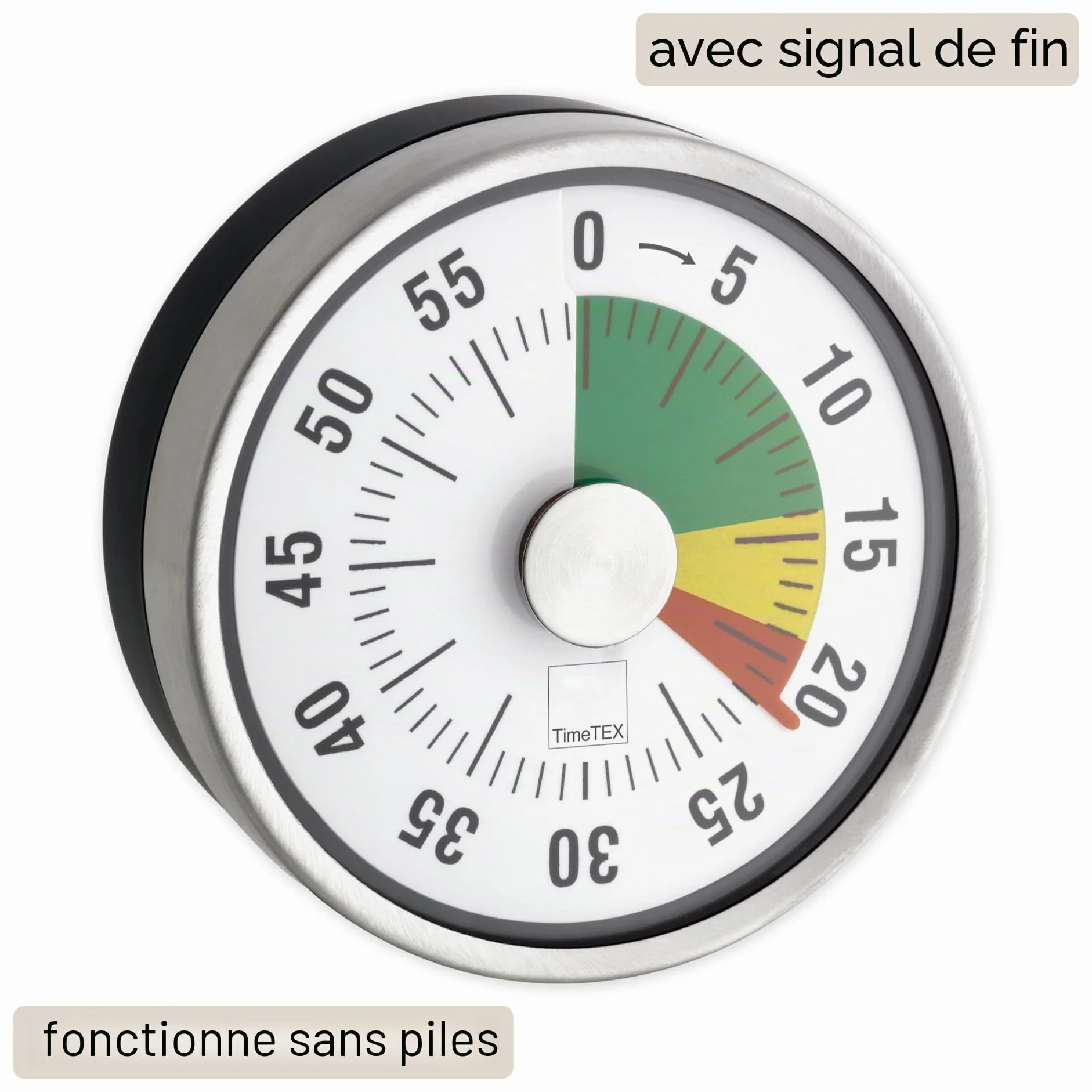 TimeTex Horloge compacte avec aimant et plaque de signalisation