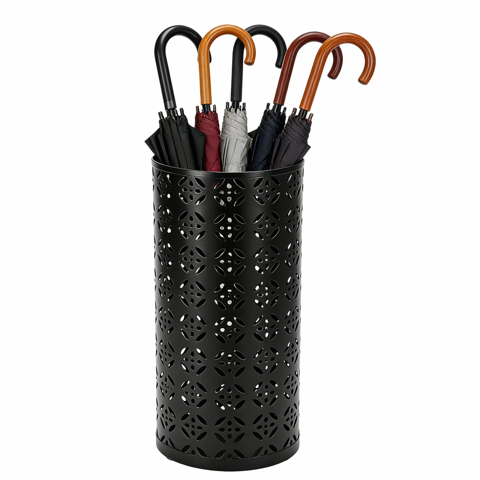 Porte-parapluie métal noir autoportant 15 x 15 x 35 cm