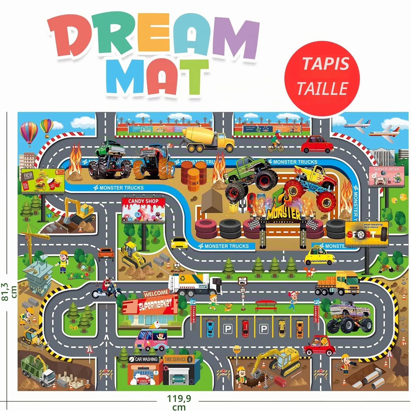 Oriate Tapis de Jeu pour Enfants, Tapis de Simulation Sécurisé pour Chambre