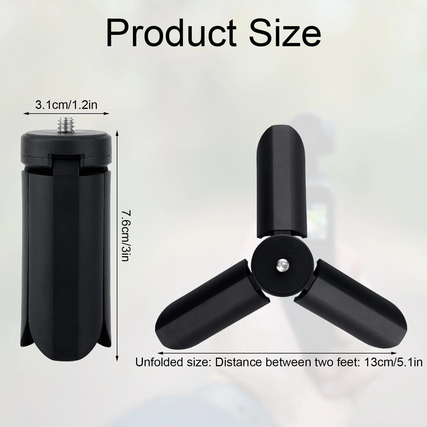 BOXOB Miniaturowy Statyw do DJI Osmo Pocket 3 i 2, Przenośny Statyw Uchwyt Stołowy Lekki Kijek do Selfie Wygodny Uchwyt Praktyczne Akcesoria Urządzeń Cyfrowych(Czarny)