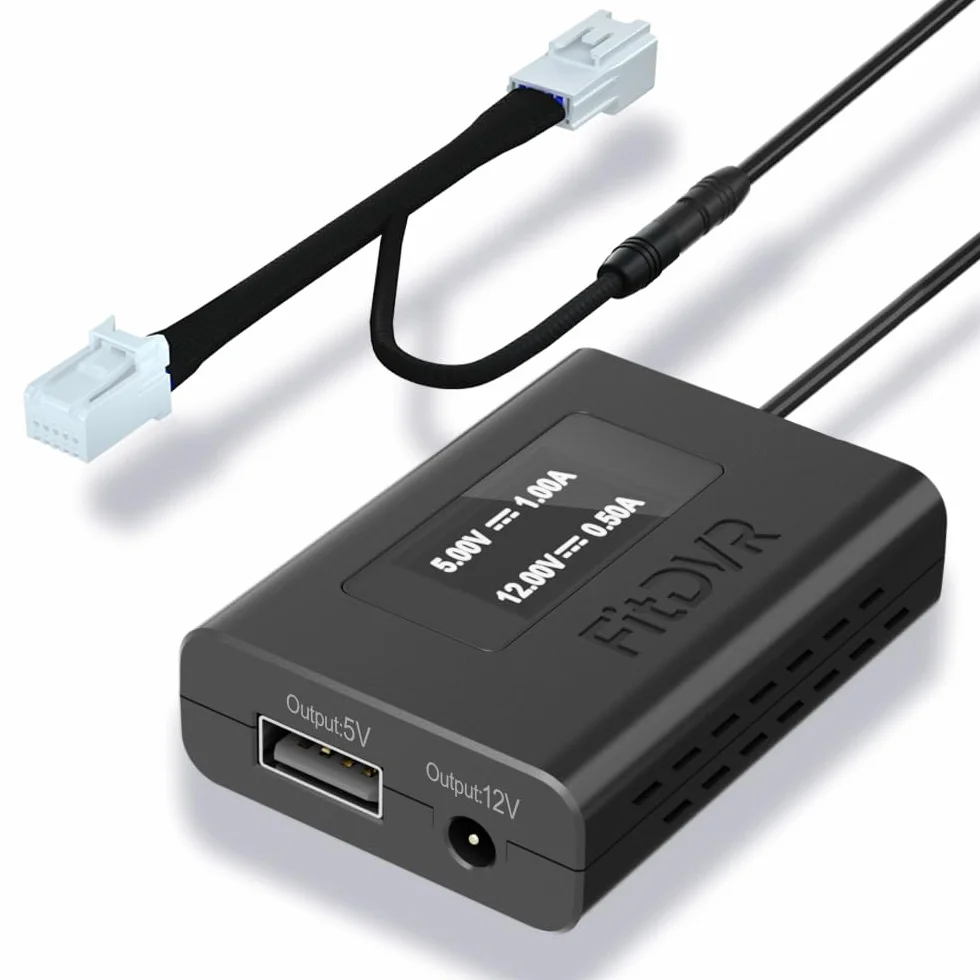 Adapter zasilania (10-pin) dla Hyundai, Kia, Genesis (Tuscon Elantra Palisade IONIQ5 Telluride K5 EV6 itp.) Wyświetlacz LED Zasilanie USB, Podłącz do lusterka tylnego widzenia, wyjście 5V 12V, D3-014