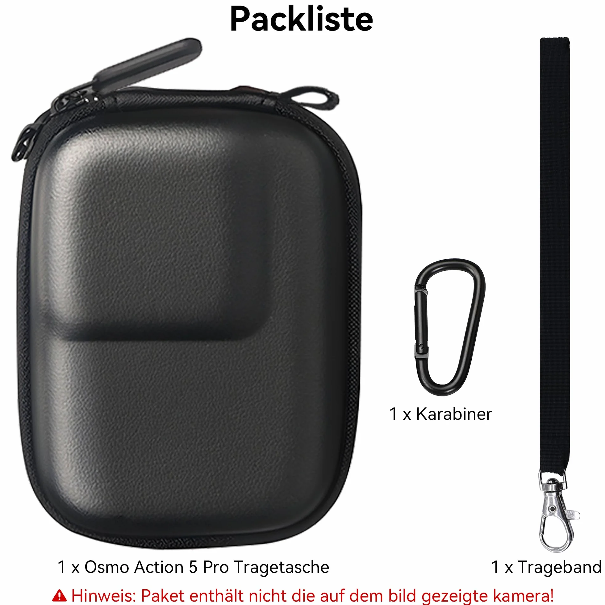 Action 5 Pro Etui Transportowe - Przenośna Torba Podróżna z Twardą Powłoką PU do DJI Osmo Action 4/3/GoPro Hero 13/Insta360 Ace Pro 2 Przechowywania Akcesoriów Kamery Pokrowiec Ochronny