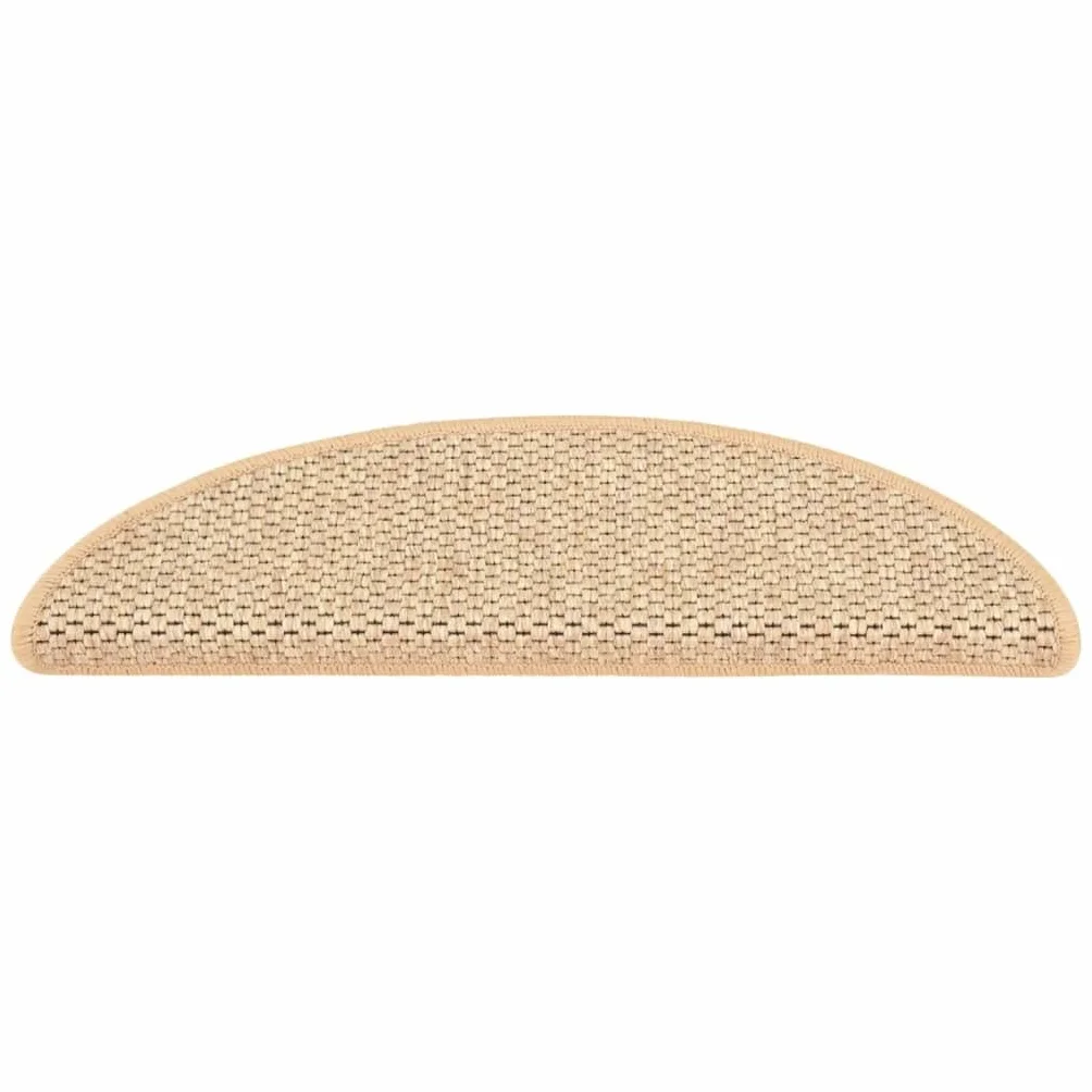 Tapis d'Escalier Autocollants 15 pcs Antidérapantes Insonorisantes 56x17x3 cm Beige Clair