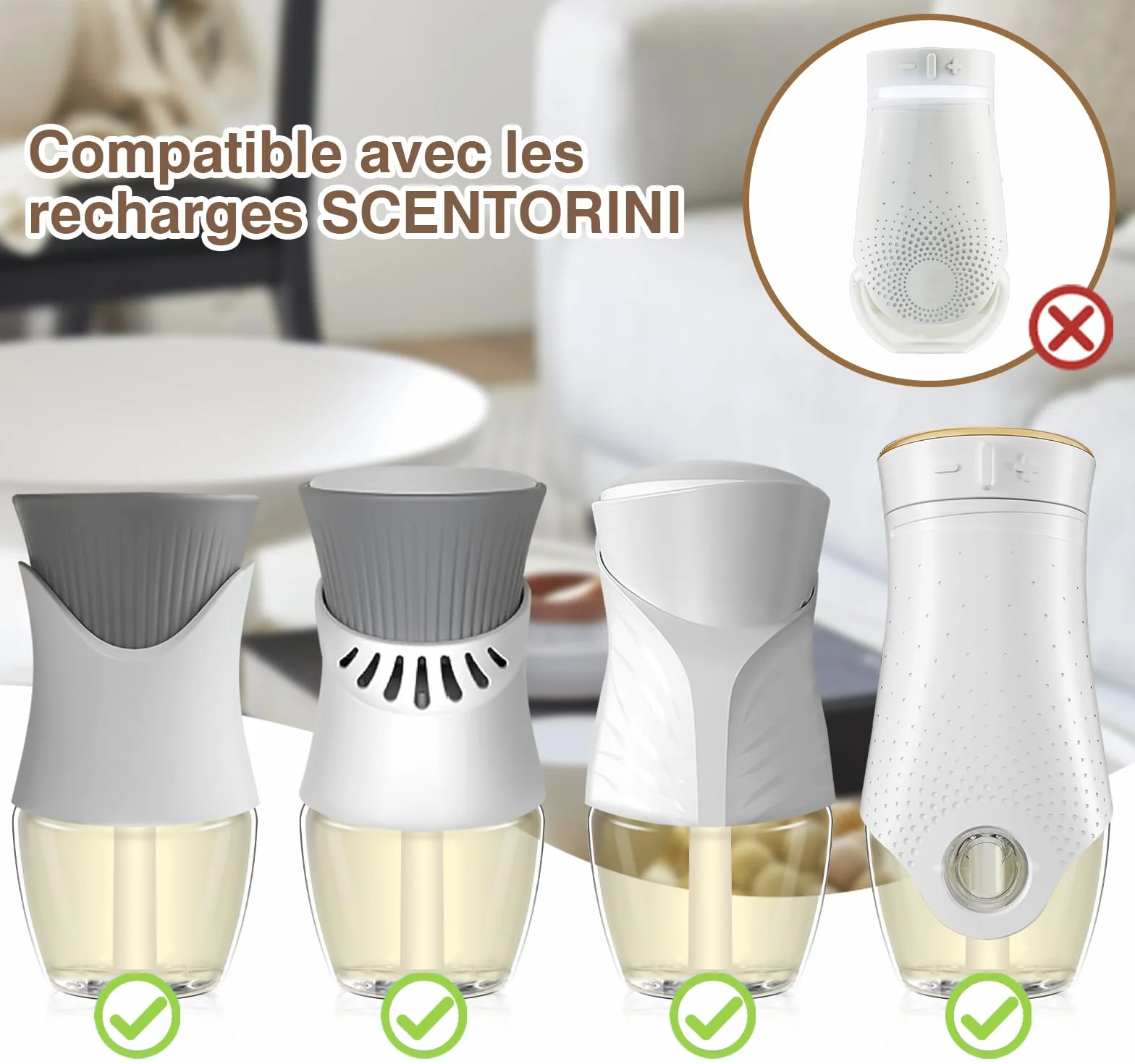 SCENTORINI Recharge pour Diffuseur d'Ambiance Parfum Pur Coton 19ML x6 Air Wick Glade