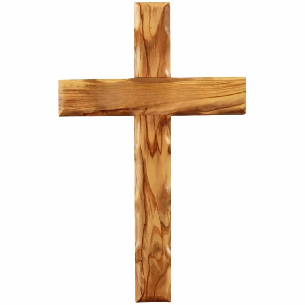 Croix murale en bois d'olivier 12 x 8 cm – Décoration pour confirmation, baptême