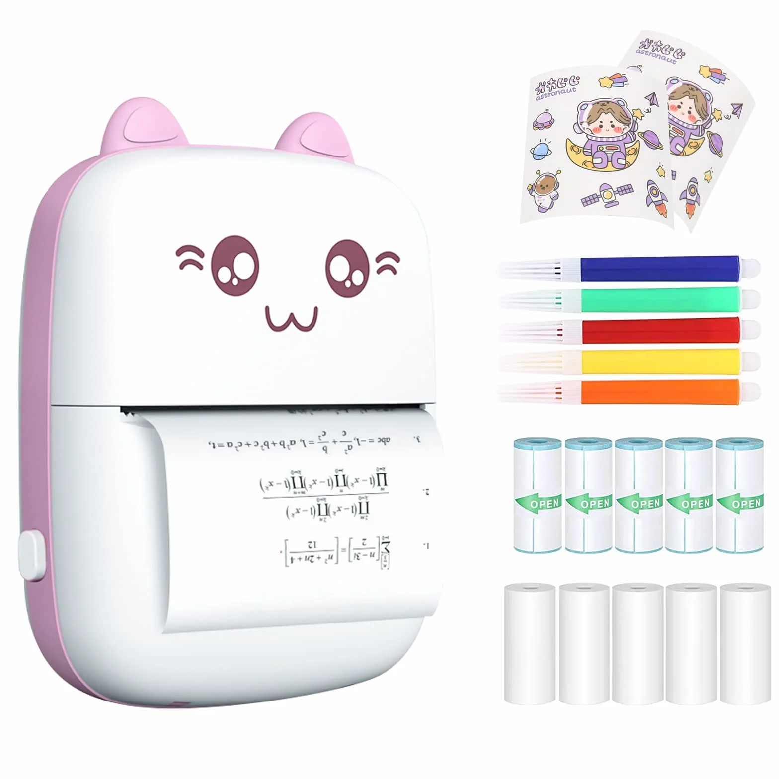 Mini Bluetooth Imprimante Thermique sans Fil pour Photo Étiquettes DIY (Rose)