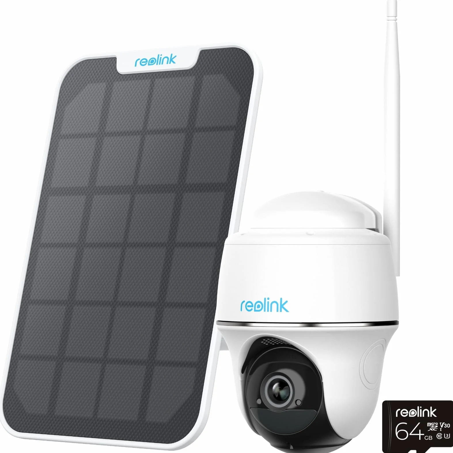 Reolink Kamera Do Monitoringu Zewnętrznego 2K z Baterią Słoneczną, Wi-Fi 2,4/5 GHz, Kamera z Funkcją Obrotu/Pochylenia 355°/140°, Detekcja Osób/Pojazdów, Argus PT Plus z Panelem Słonecznym