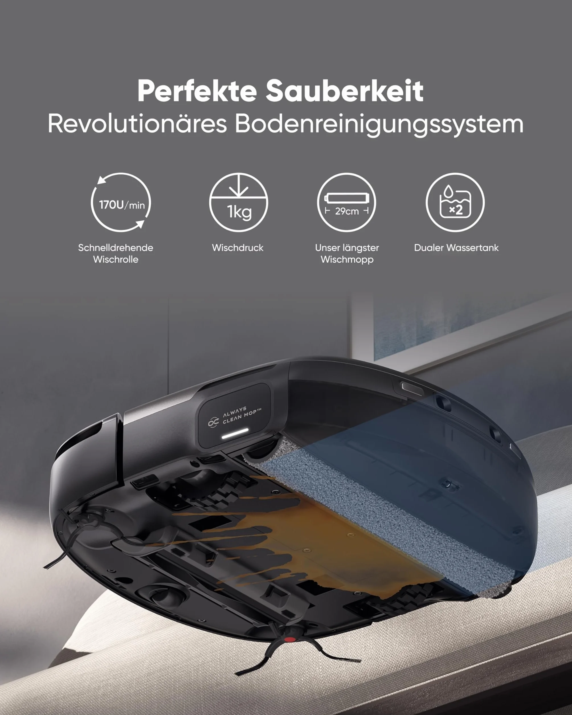 eufy Robot Aspirateur S1 Pro, 8 000 Pa, Cartographie Multi-étages, Lavage des Bords