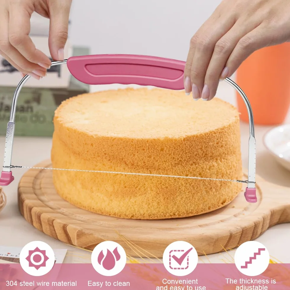 Coupe Gâteau Patisserie Acier Inoxydable Cake Cutter Diviseur avec Poignée