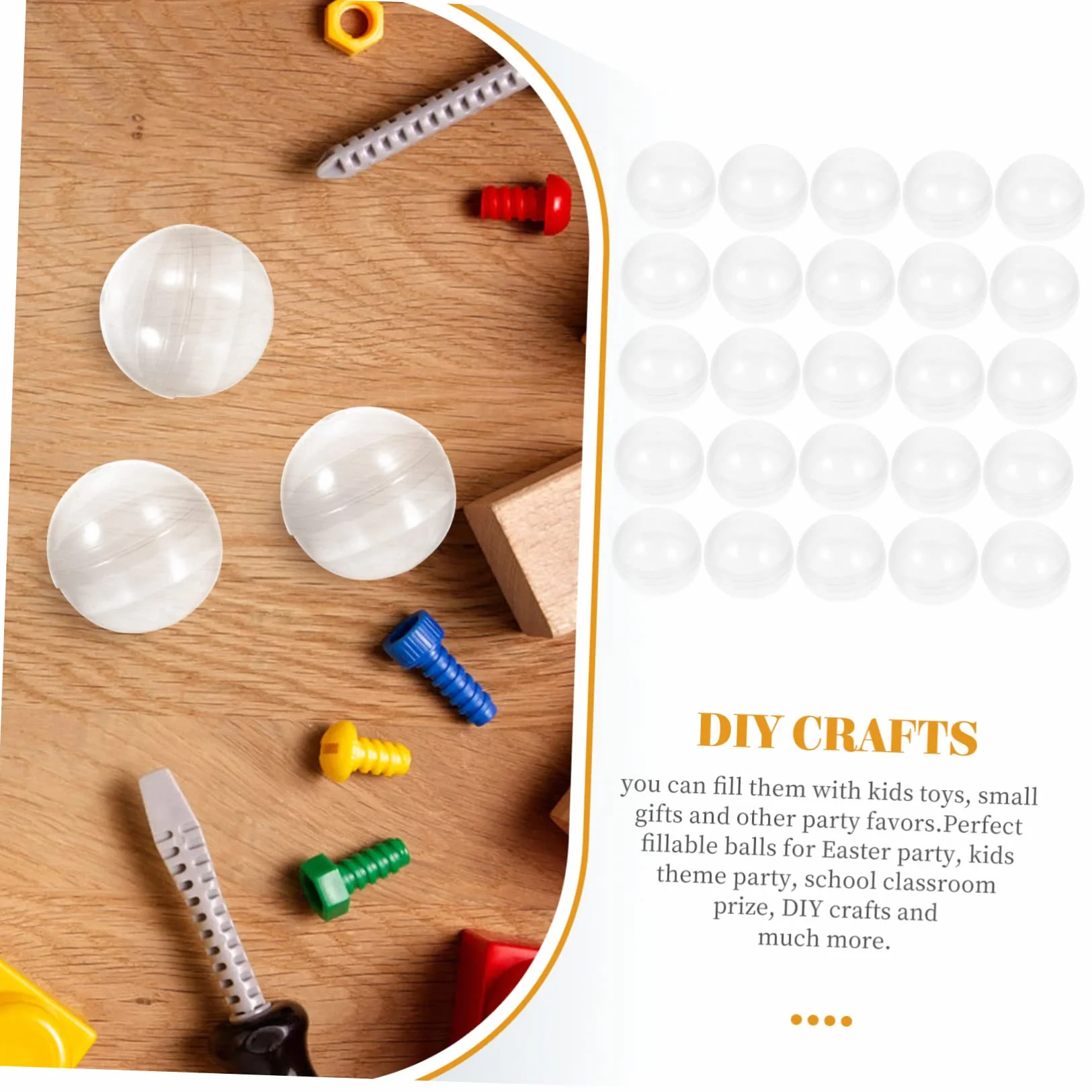 Garneck 100 Pièces Boule Oeufs de Pâques Transparente à Remplir Plastique Décoratifs Suspendus