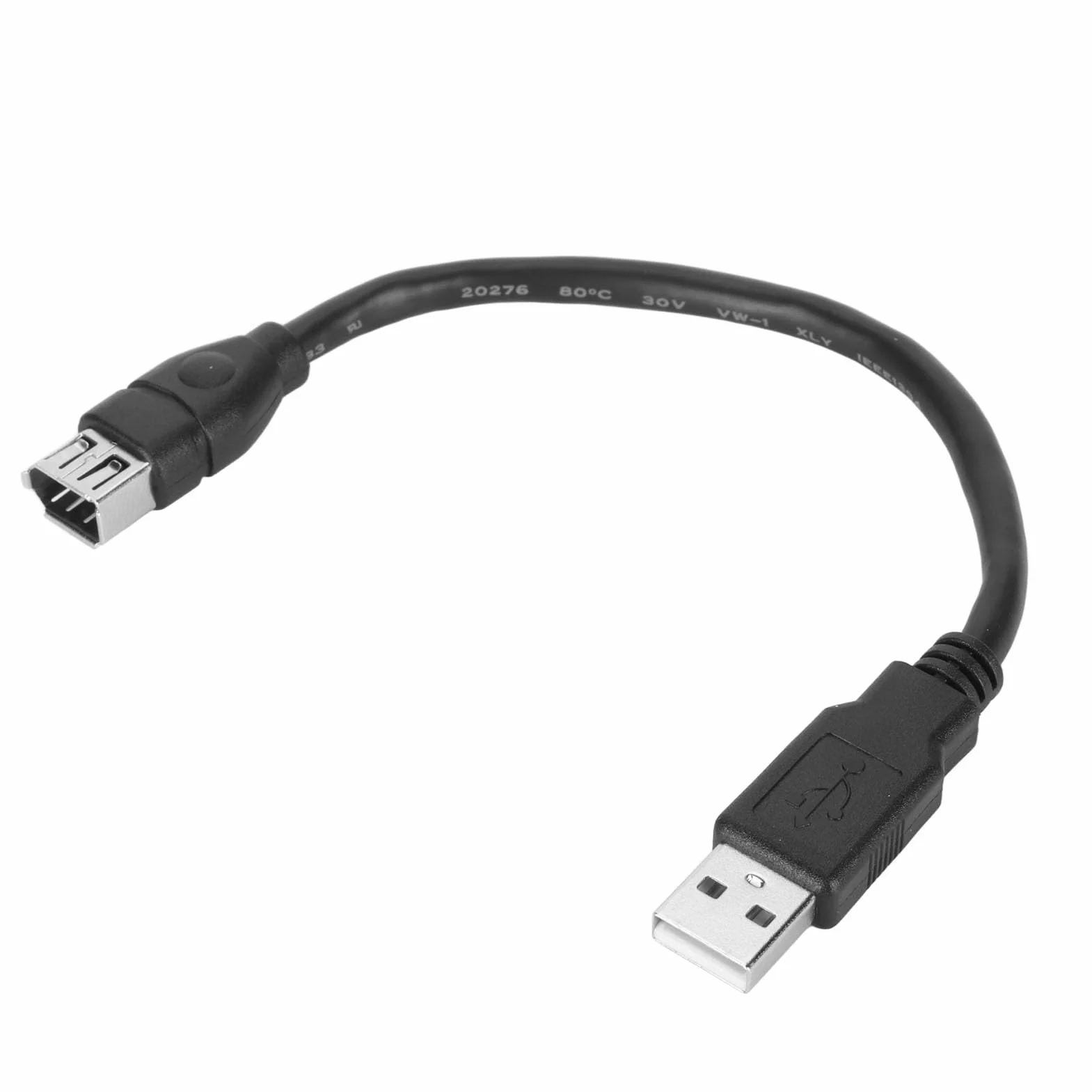 Asixxsix Firewire 1394 6-pinowy kabel do ładowania USB, Firewire IEEE 1394 6-pinowy żeński na USB 2.0 A męski Adapter Kabel konwertujący do aparatu cyfrowego, cyfrowych rejestratorów wideo,