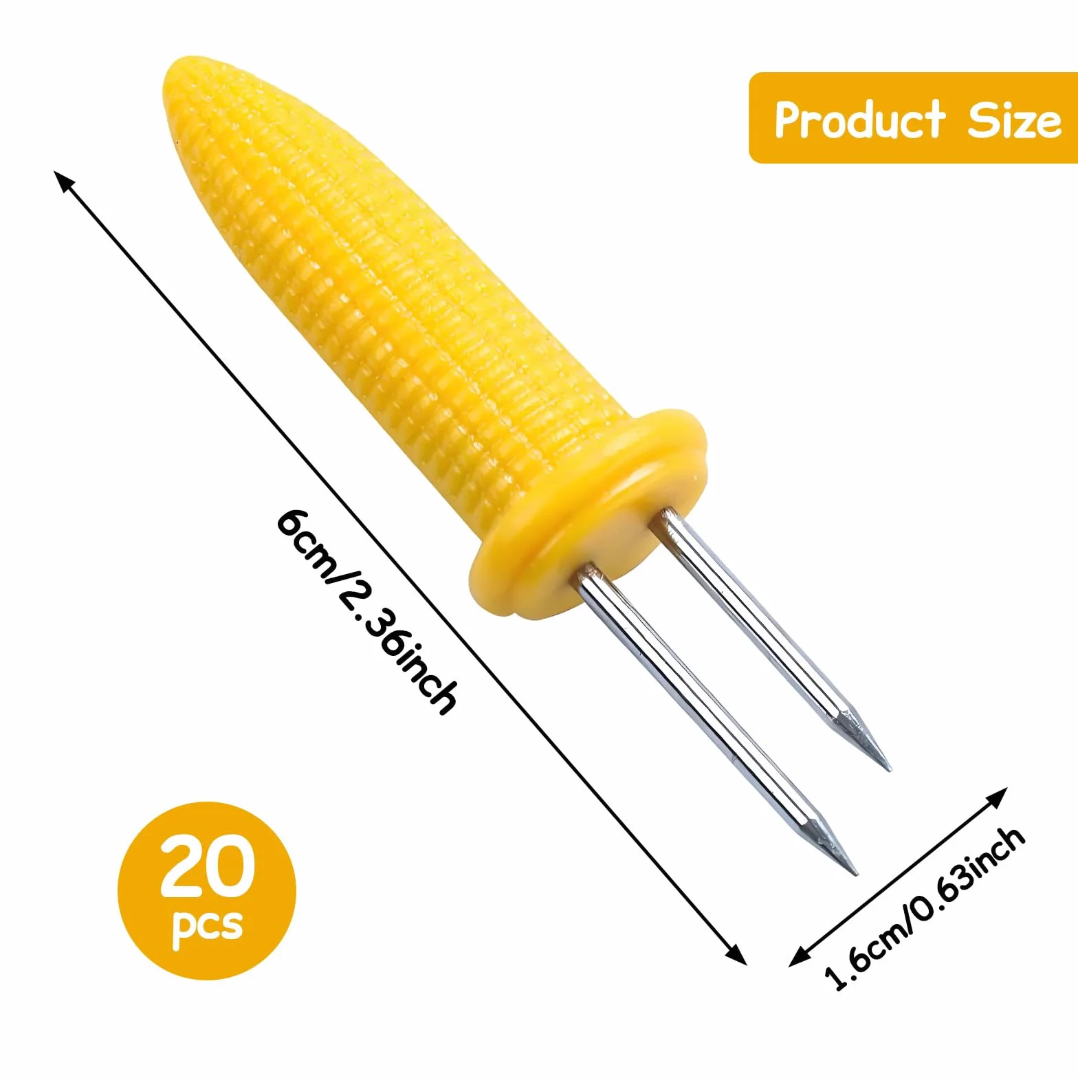 Porte-Épis de Maïs en Acier Inoxydable 20 Pièces – Brochettes pour Grillade avec Boîte de Rangement, Résistant à la Chaleur