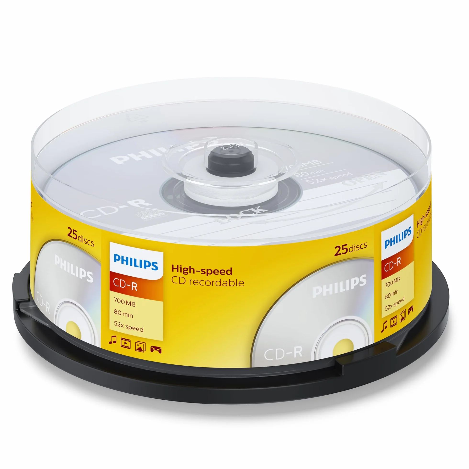 Philips CD-R High-speed 700 Mo 80 min 52x Cake Box 25 pièces